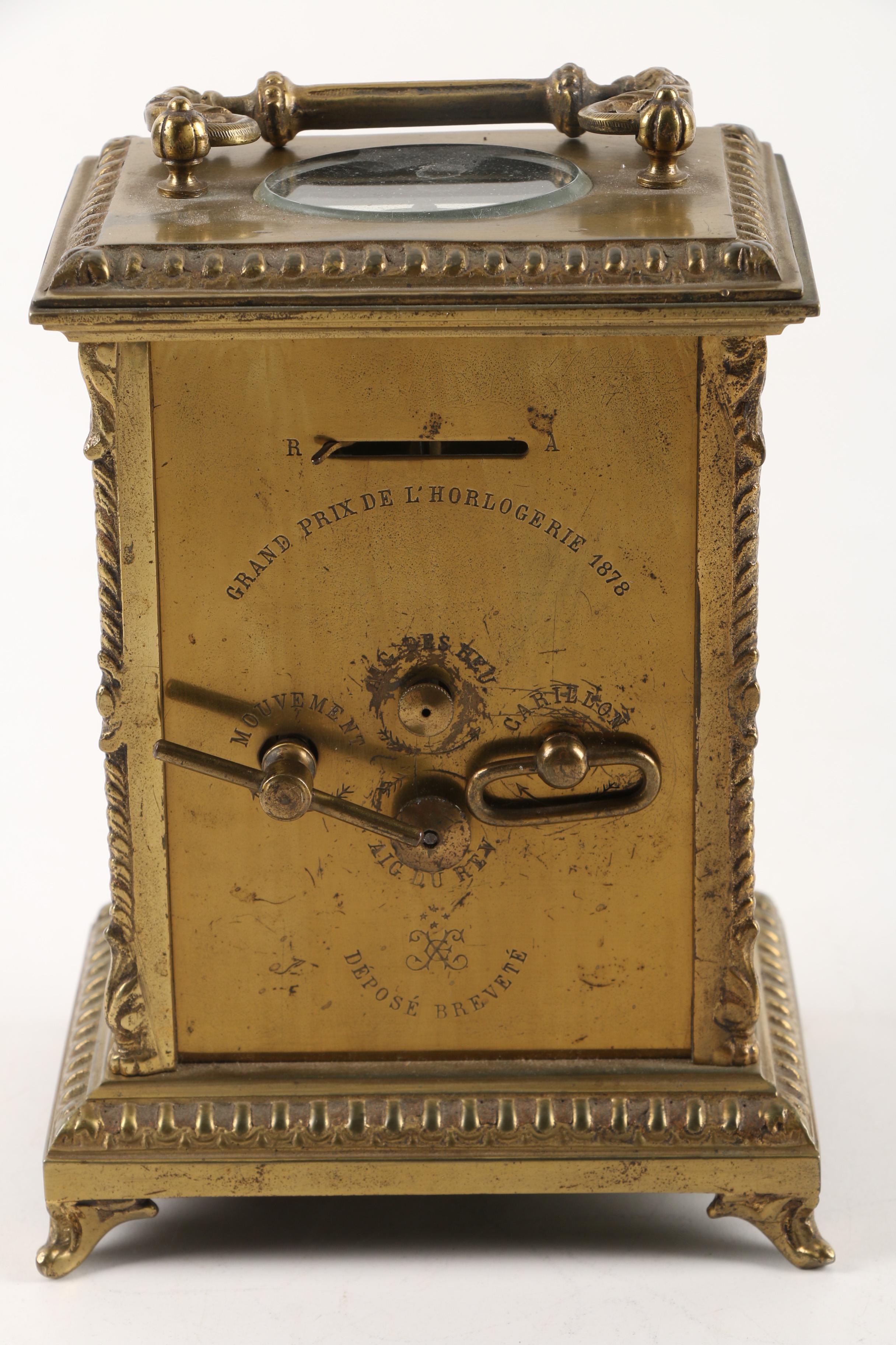 ‘Grand Prix De L’horlogerie 1878’ Déposé Breveté French Carriage Clock