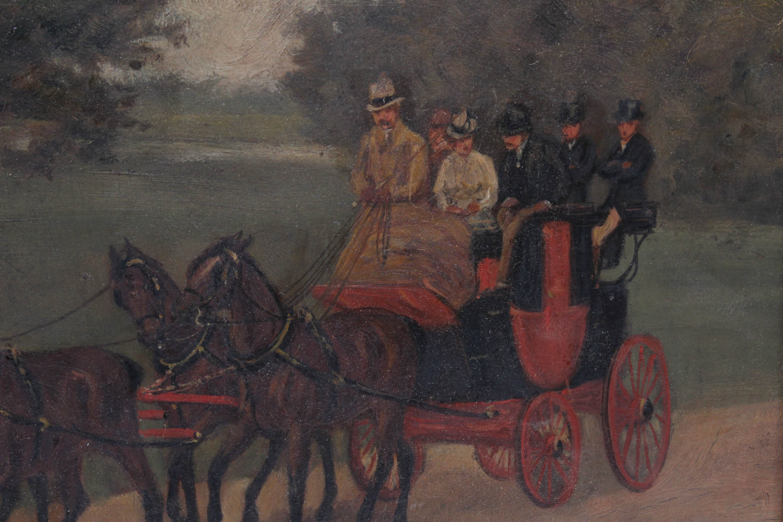 Antique European Two-Sided Painting