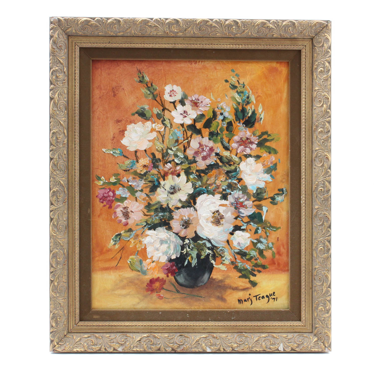 1971 Marj Teague Still Life Oil Painting