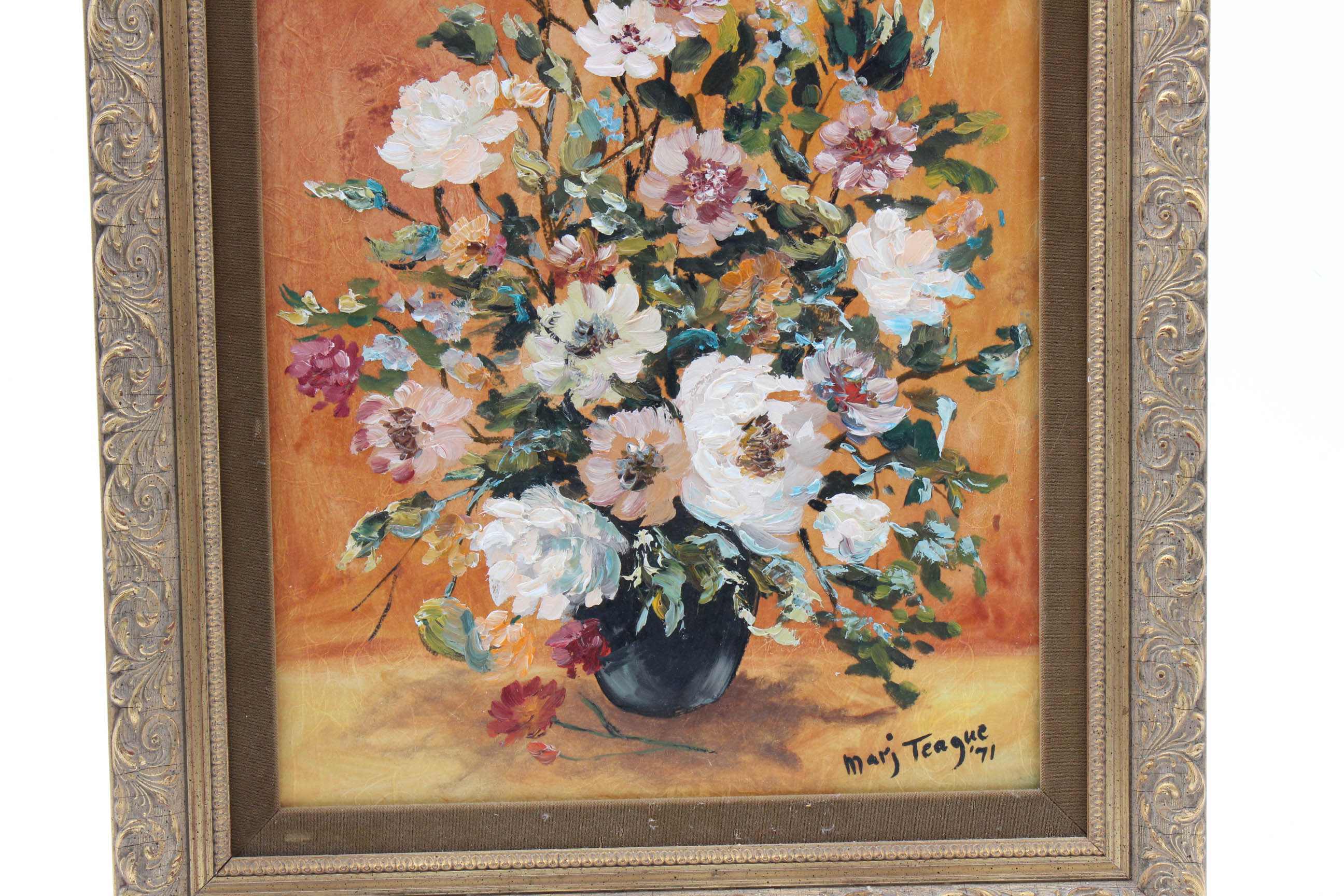 1971 Marj Teague Still Life Oil Painting
