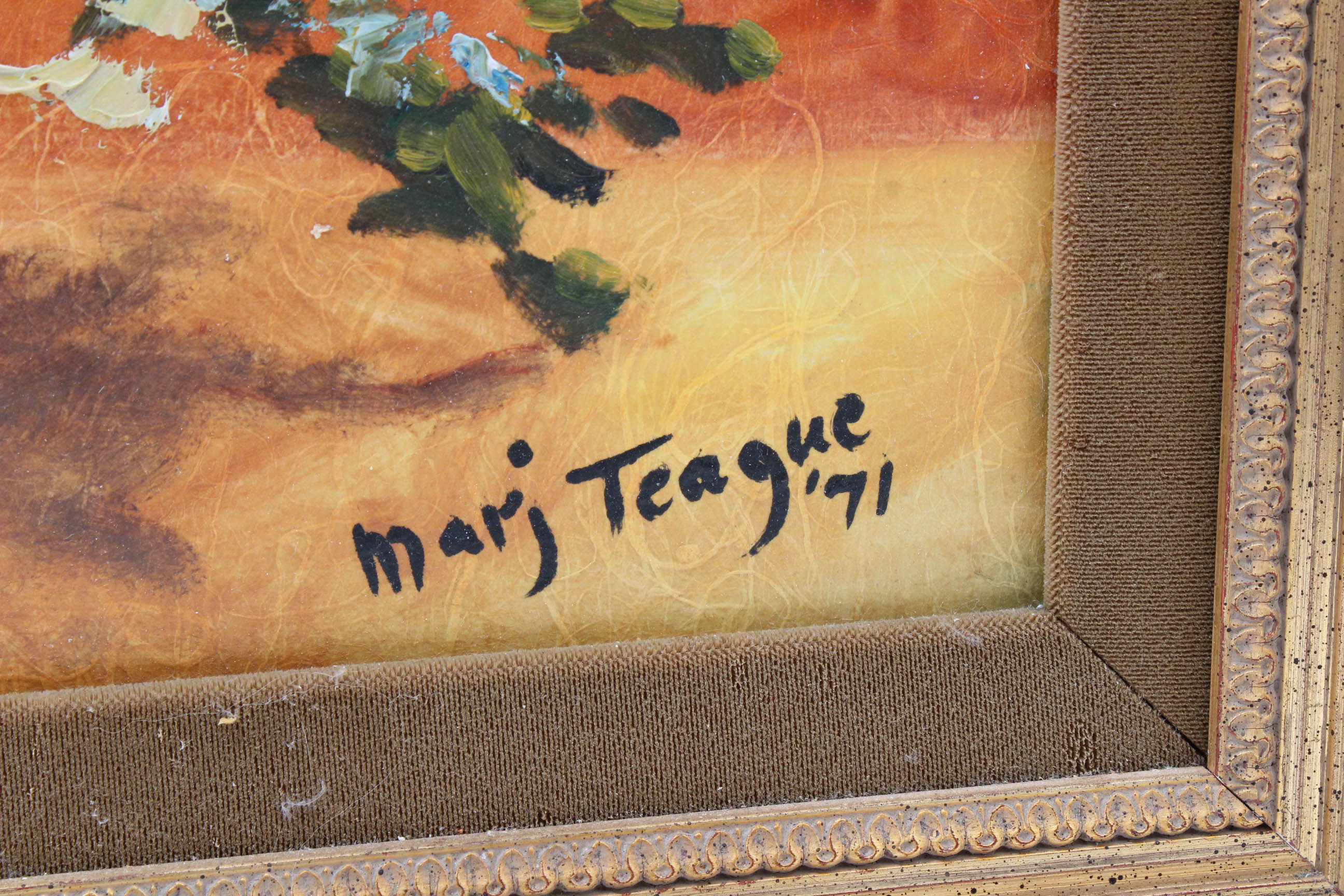 1971 Marj Teague Still Life Oil Painting