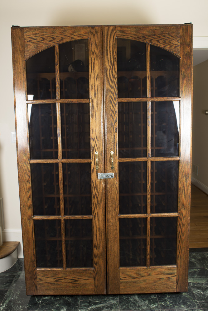 Oak Refrigerated Wine Cooler Cabinet