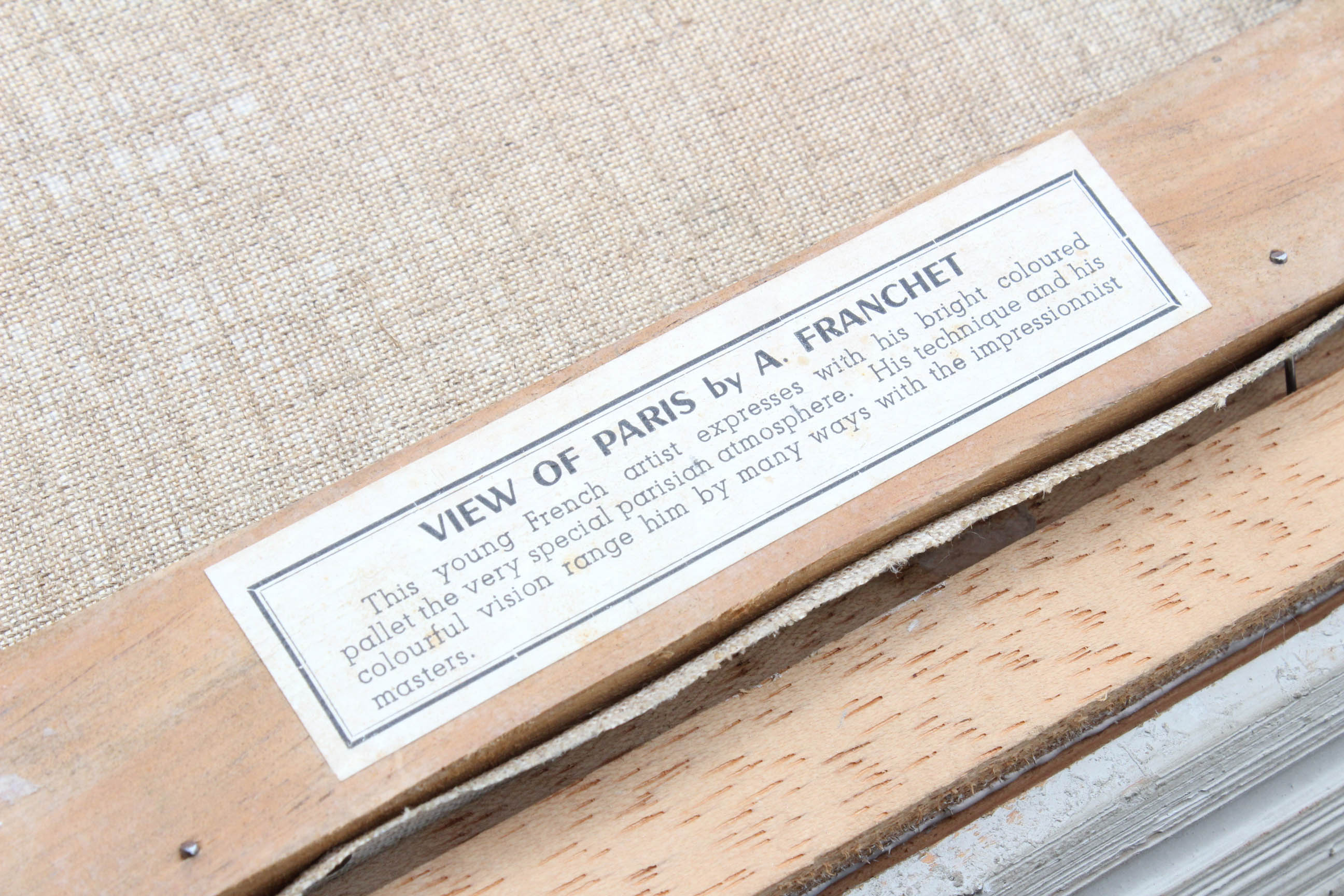 Vintage Andre Franchet "View of Paris" Oil Cityscape