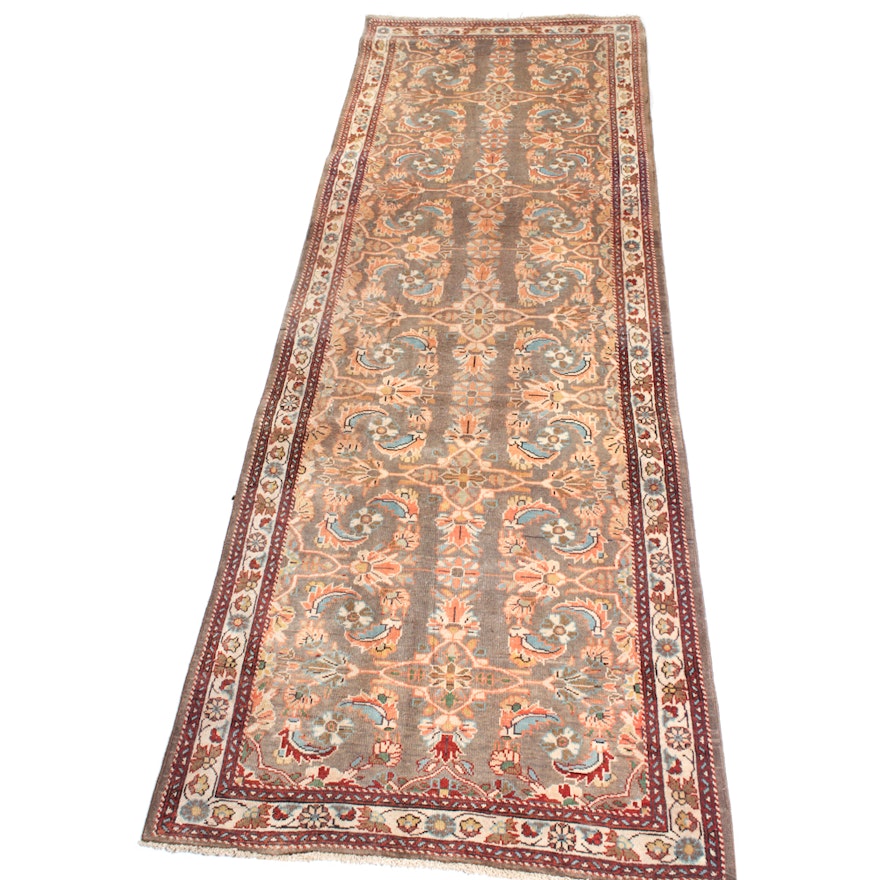 3'8 x 10'2 Vintage Hand-Knotted Persian Mahal Sarouk Rug