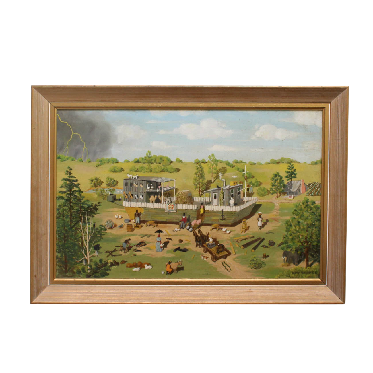 Original Ray Becker Oil Painting Re-imagining the Story of Noah's Ark