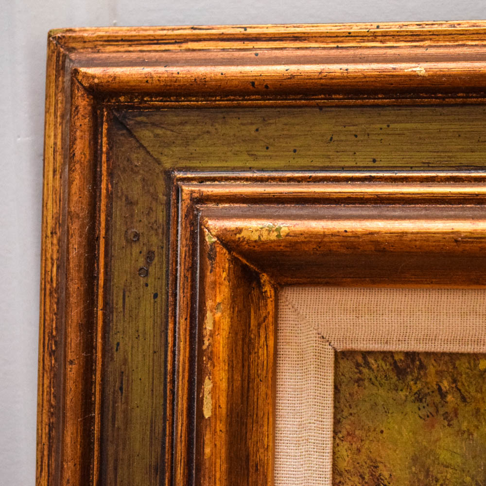 Vintage J. Lanting Oil on Canvas Painting of a River Landscape