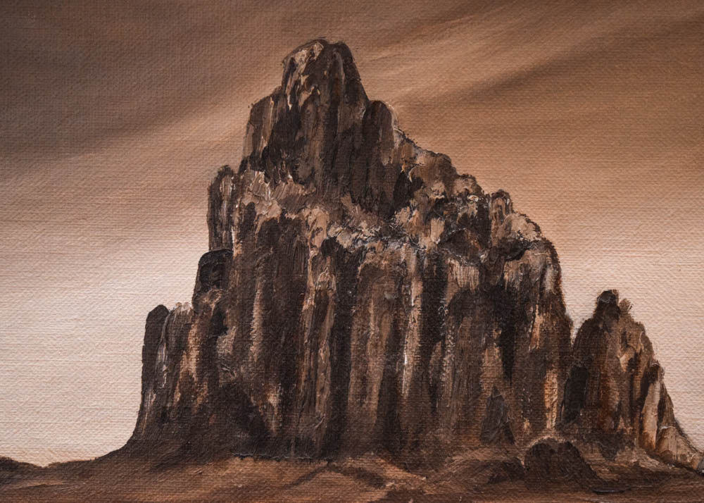 Original V. Banghart Acrylic on Canvas of a Desert Butte