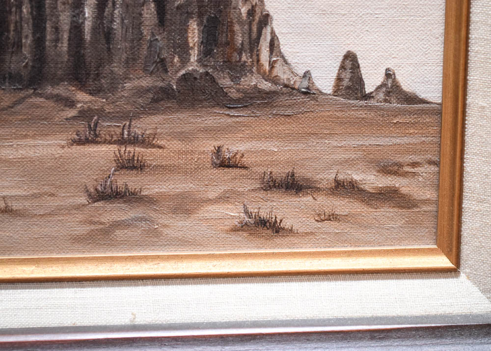 Original V. Banghart Acrylic on Canvas of a Desert Butte