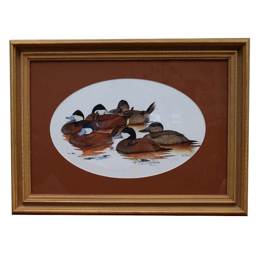 Larry Tawes Jr. Ltd. Ed. on Paper Offset Lithograph of Swimming Ducks