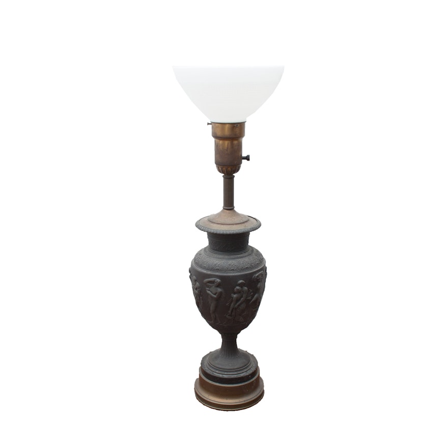 Antique Bronze NeoClassical Style Urn Table Lamp
