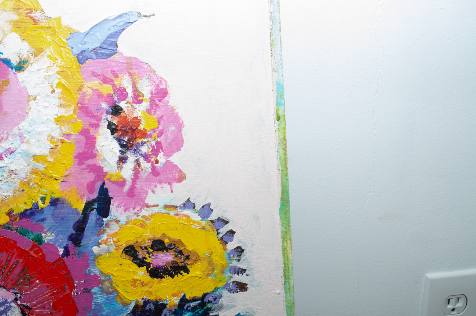 Substantial Original Acrylic Painting on Board of Poppies