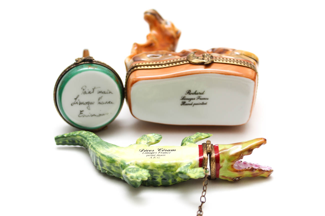 Limoges Trinket Boxes Featuring Wild Animals