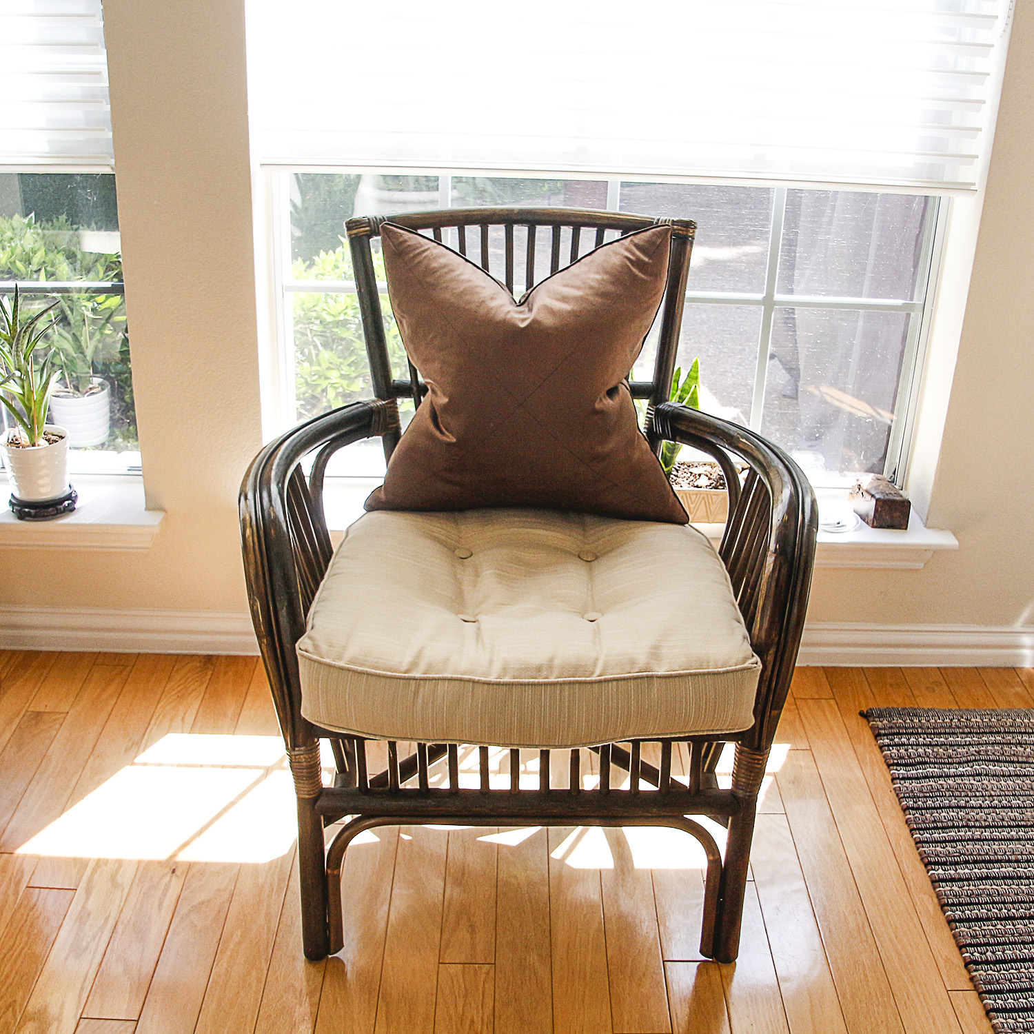 Rattan Armchairs and Side Table