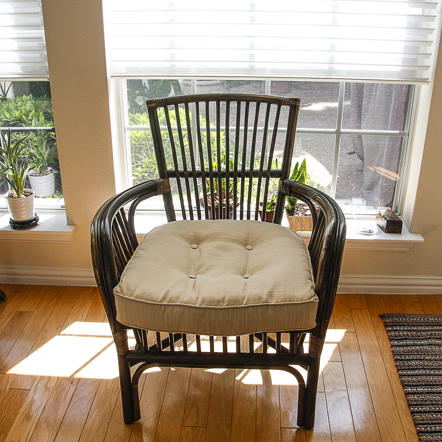 Rattan Armchairs and Side Table