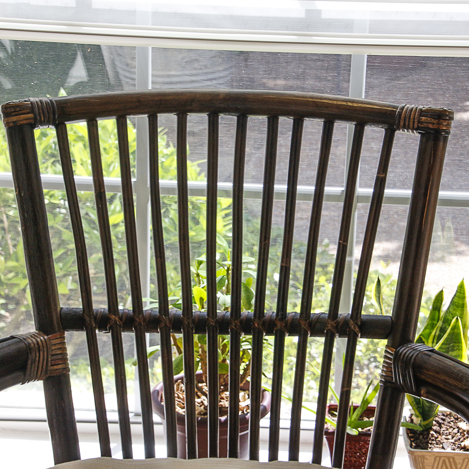 Rattan Armchairs and Side Table