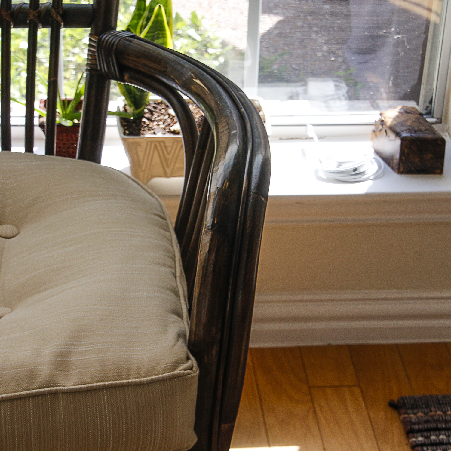 Rattan Armchairs and Side Table