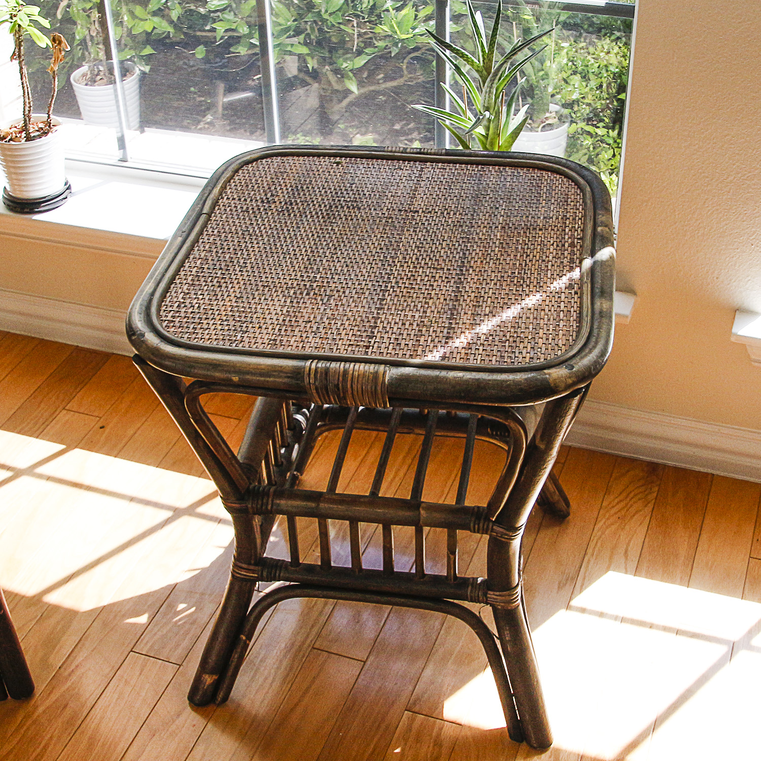 Rattan Armchairs and Side Table