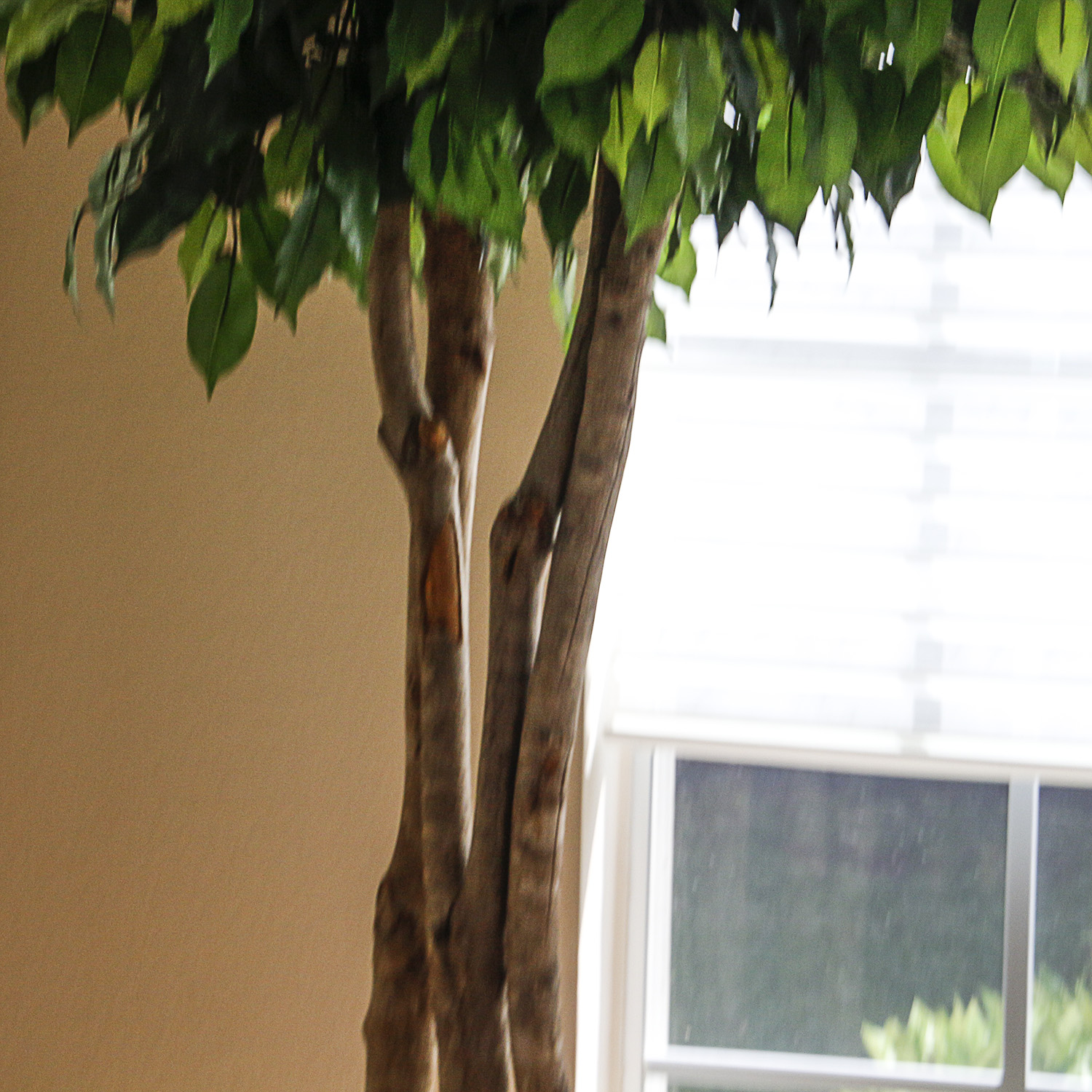 Faux Tree in Chrome Planter