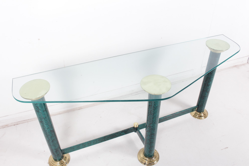 Contemporary Glass Top Sofa Table