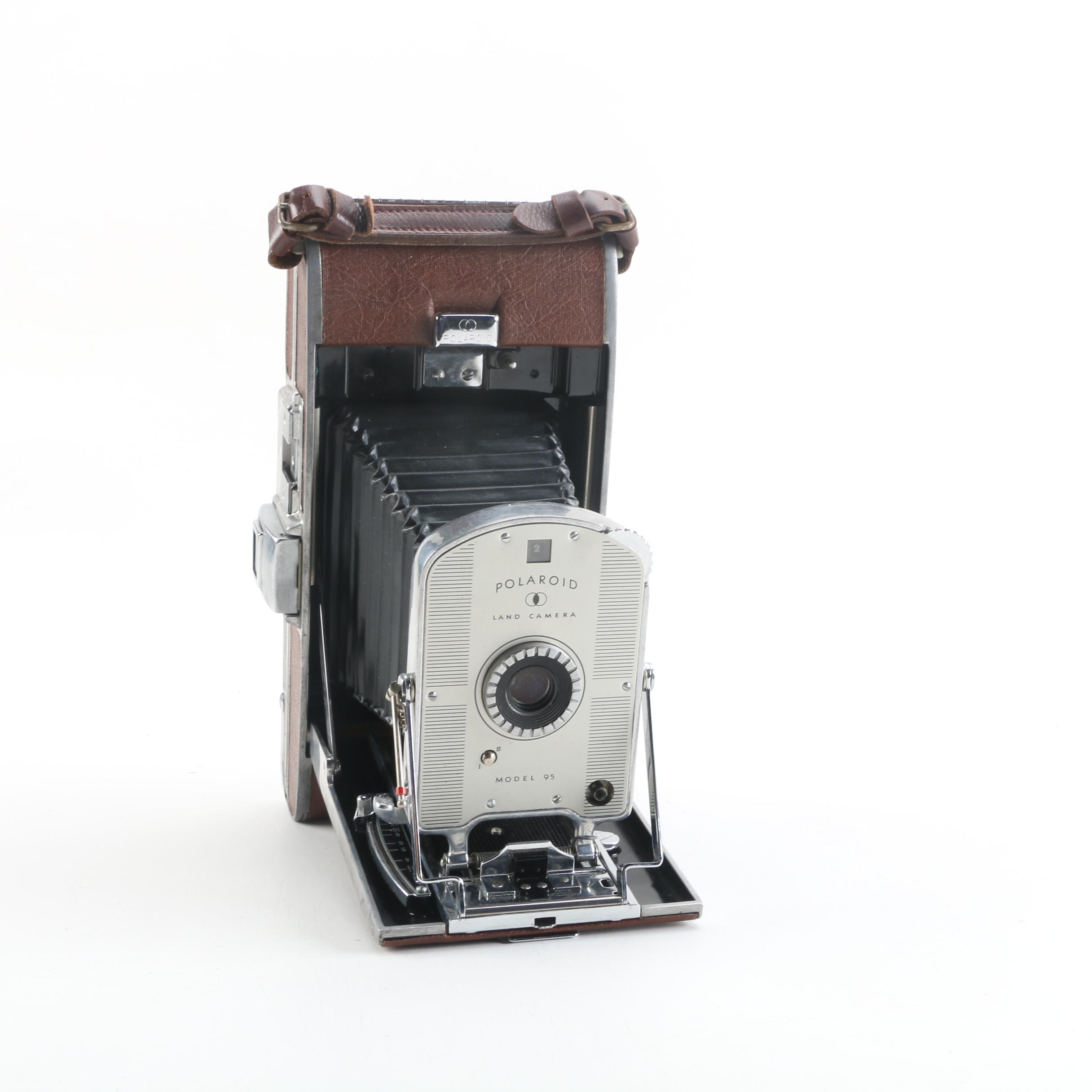 Vintage Polaroid Model 95 Land Camera with Leather Case