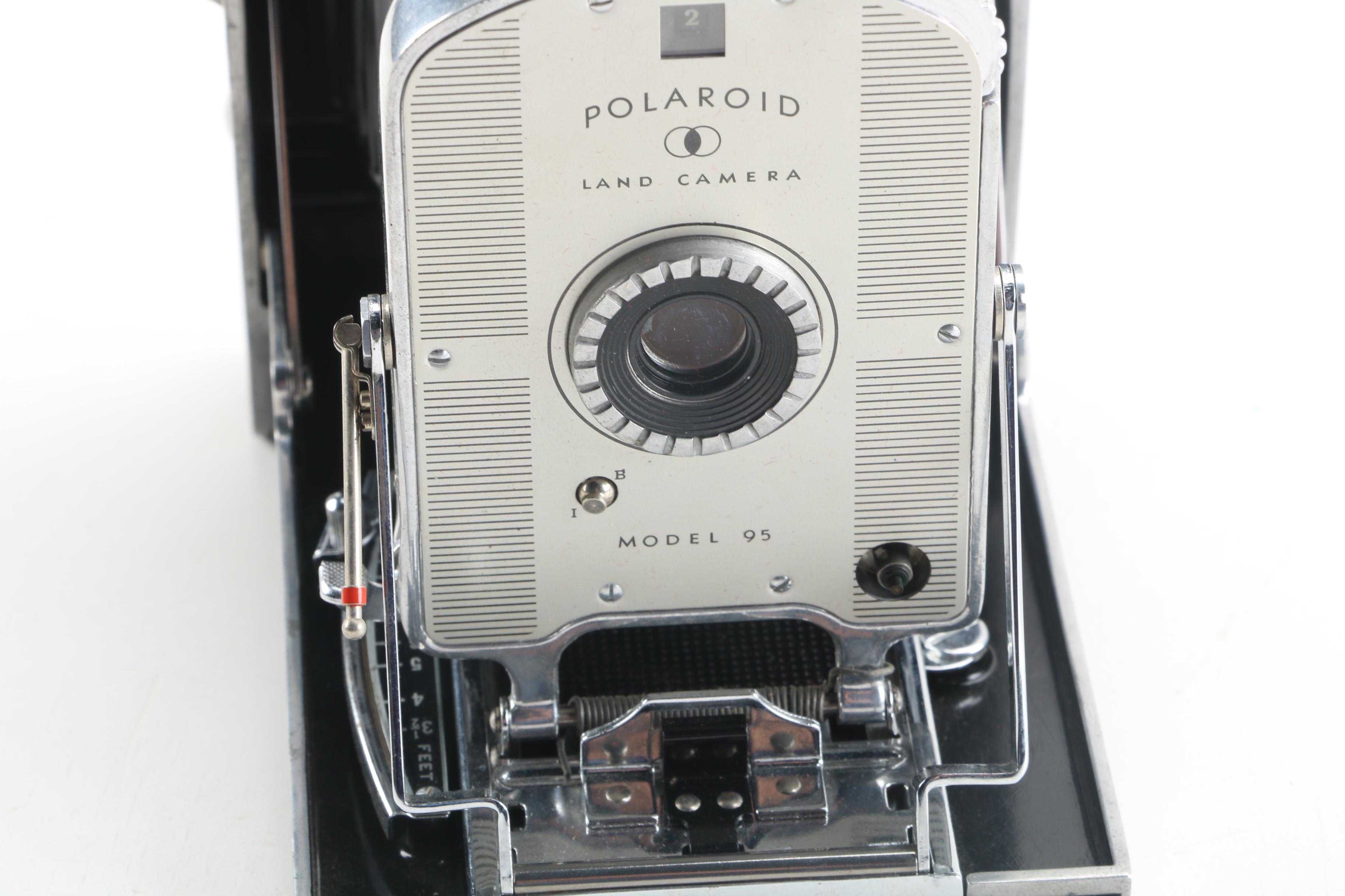 Vintage Polaroid Model 95 Land Camera with Leather Case