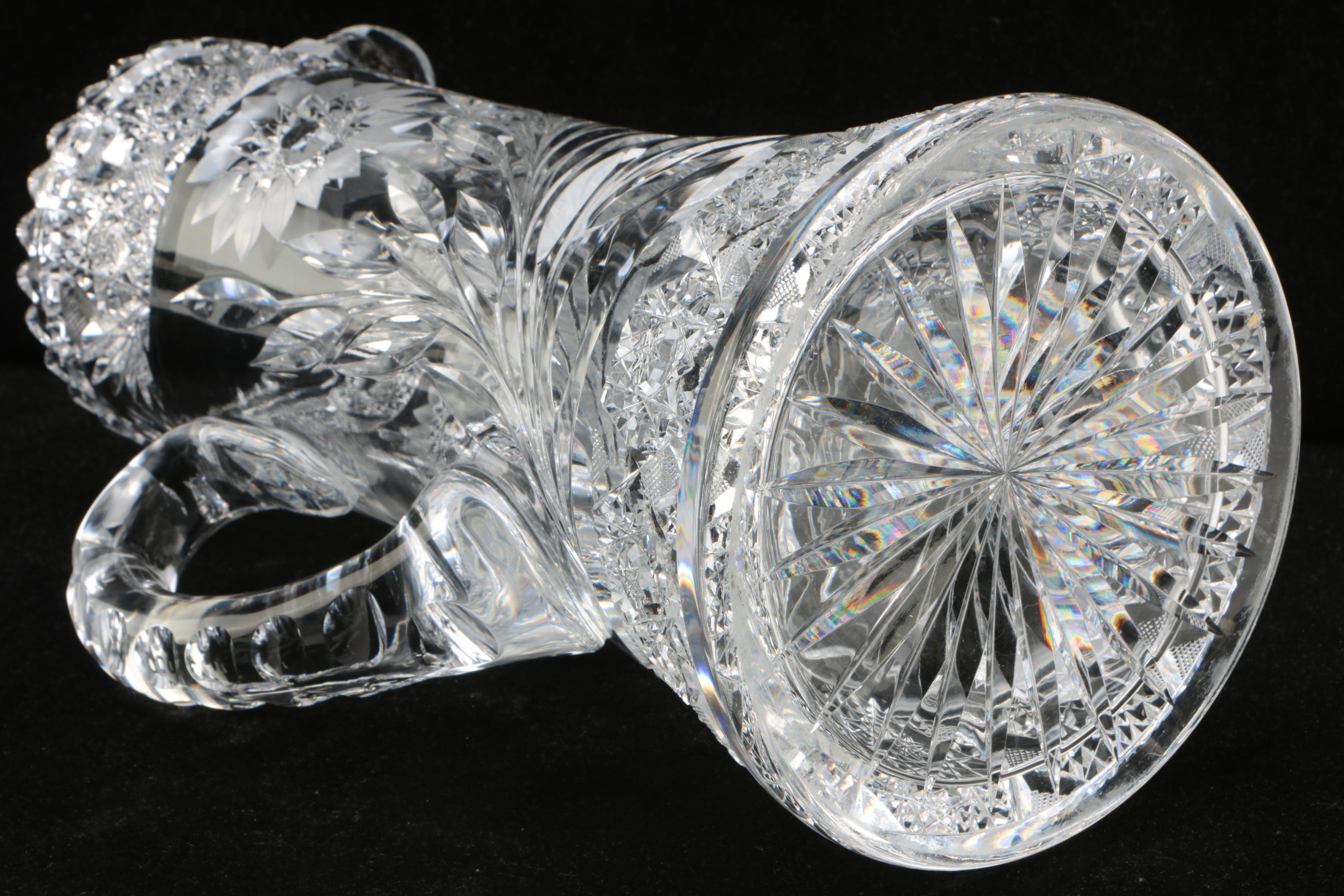 American Brilliant Style Cut Glass Pitcher