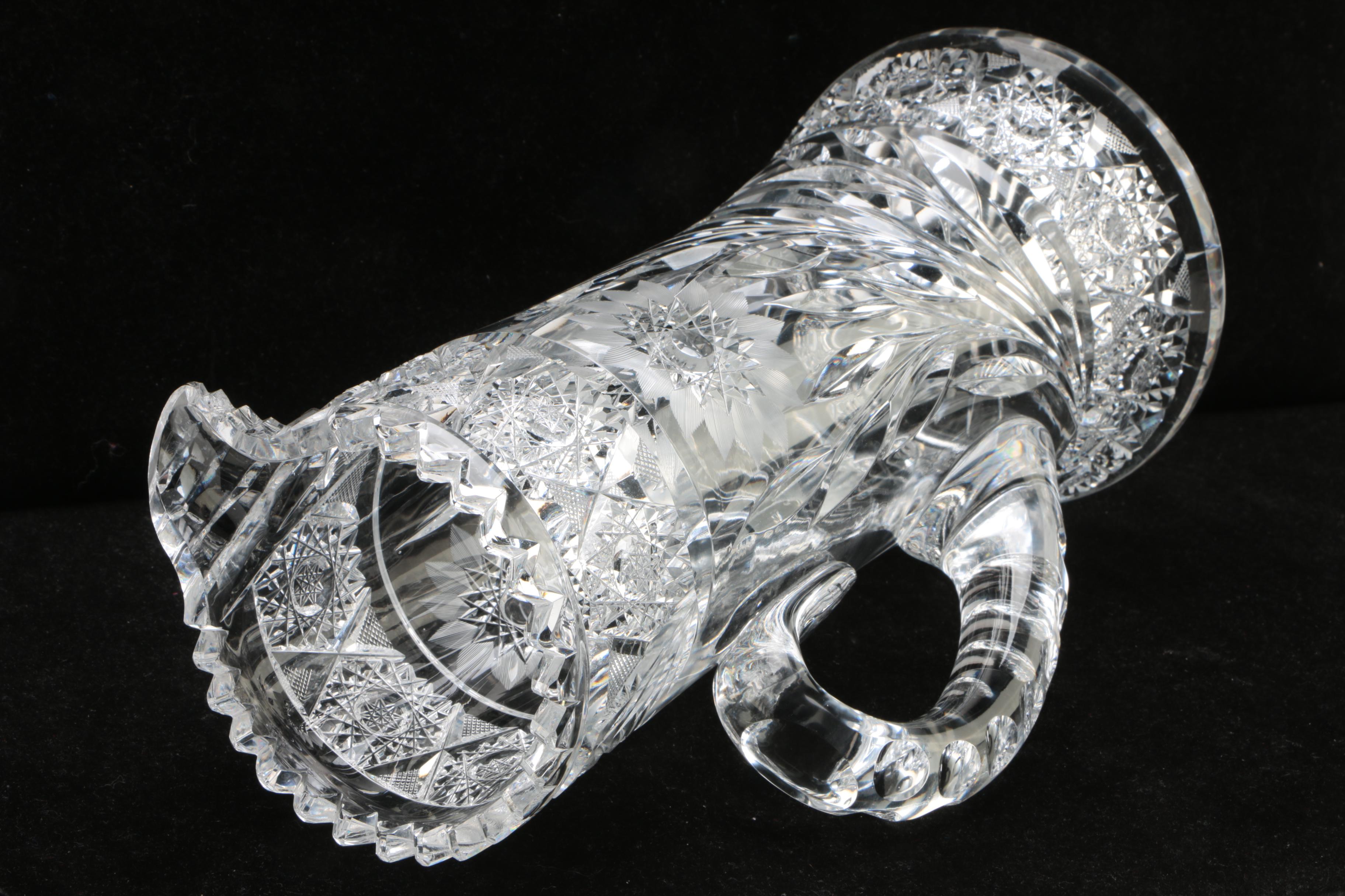 American Brilliant Style Cut Glass Pitcher