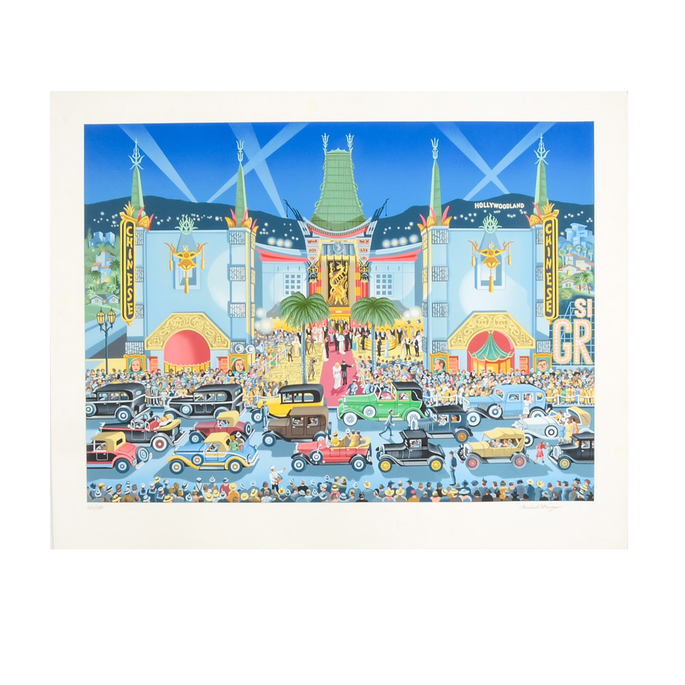 Michael Stringer Signed Limited Edition Serigraph "Chinese Theater"