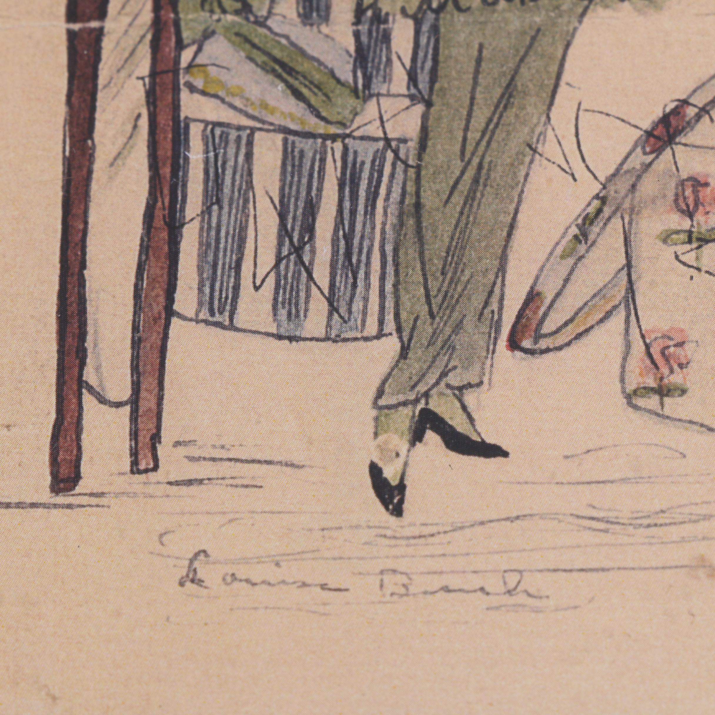 Reproduction Fashion Print and Porcelain Hat Pin Holder