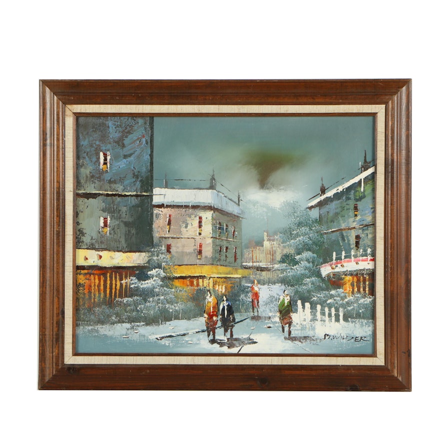 B. Wilder Oil Painting of Village Square