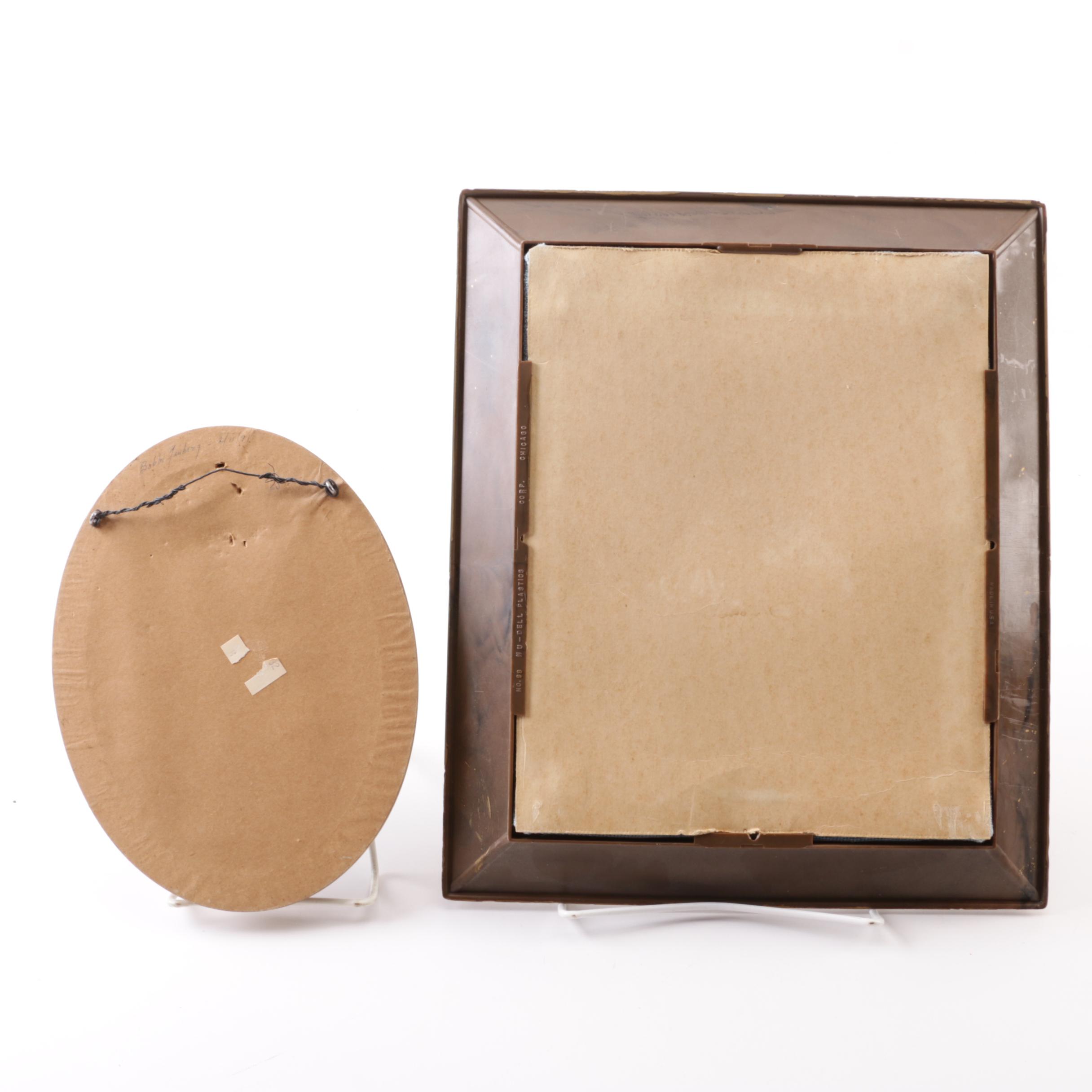 Signed Needlepoint Butterfly and Framed Embroidery Kite Scene and Flowers