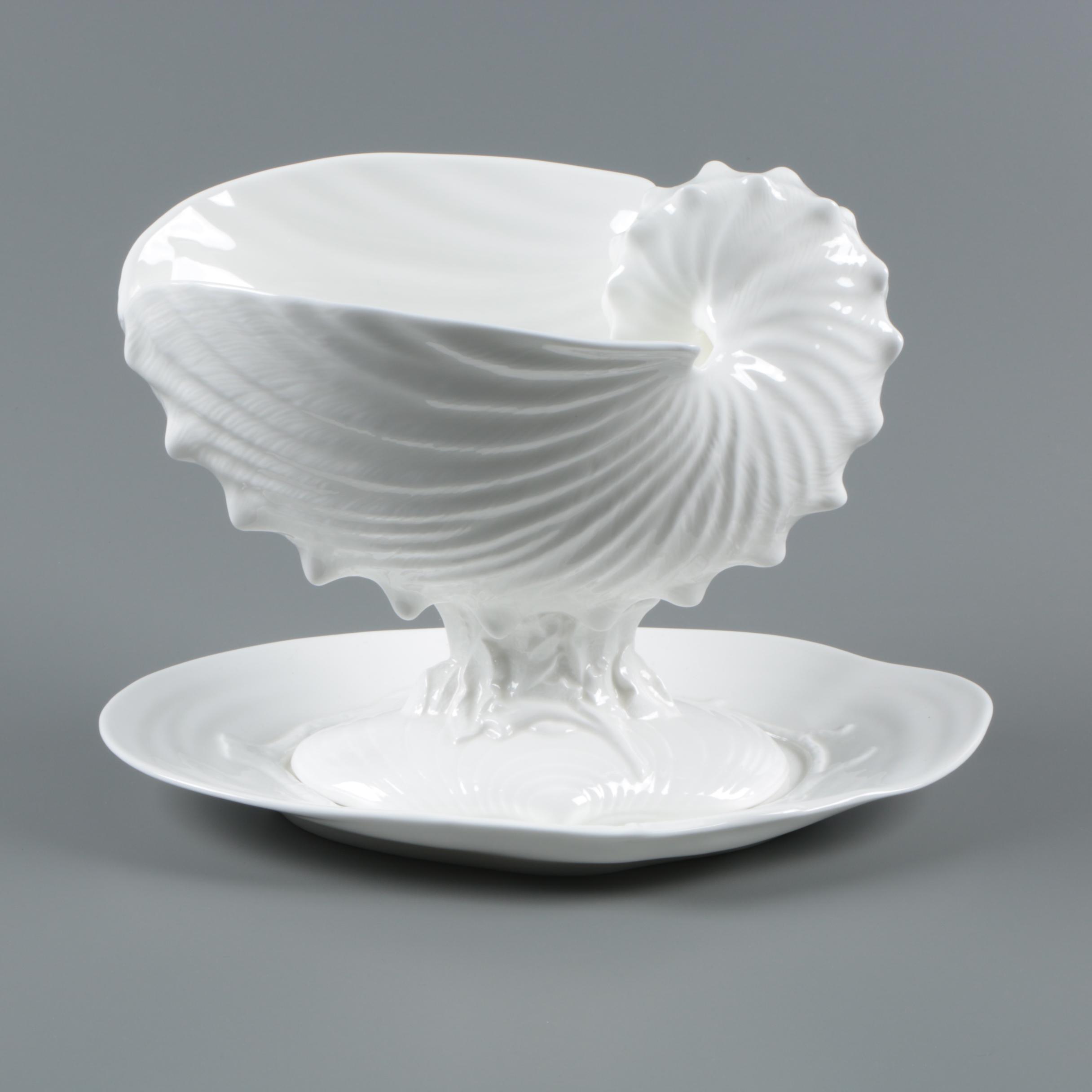 Wedgwood "Nautilus" Bone China Centerpiece with Underplate