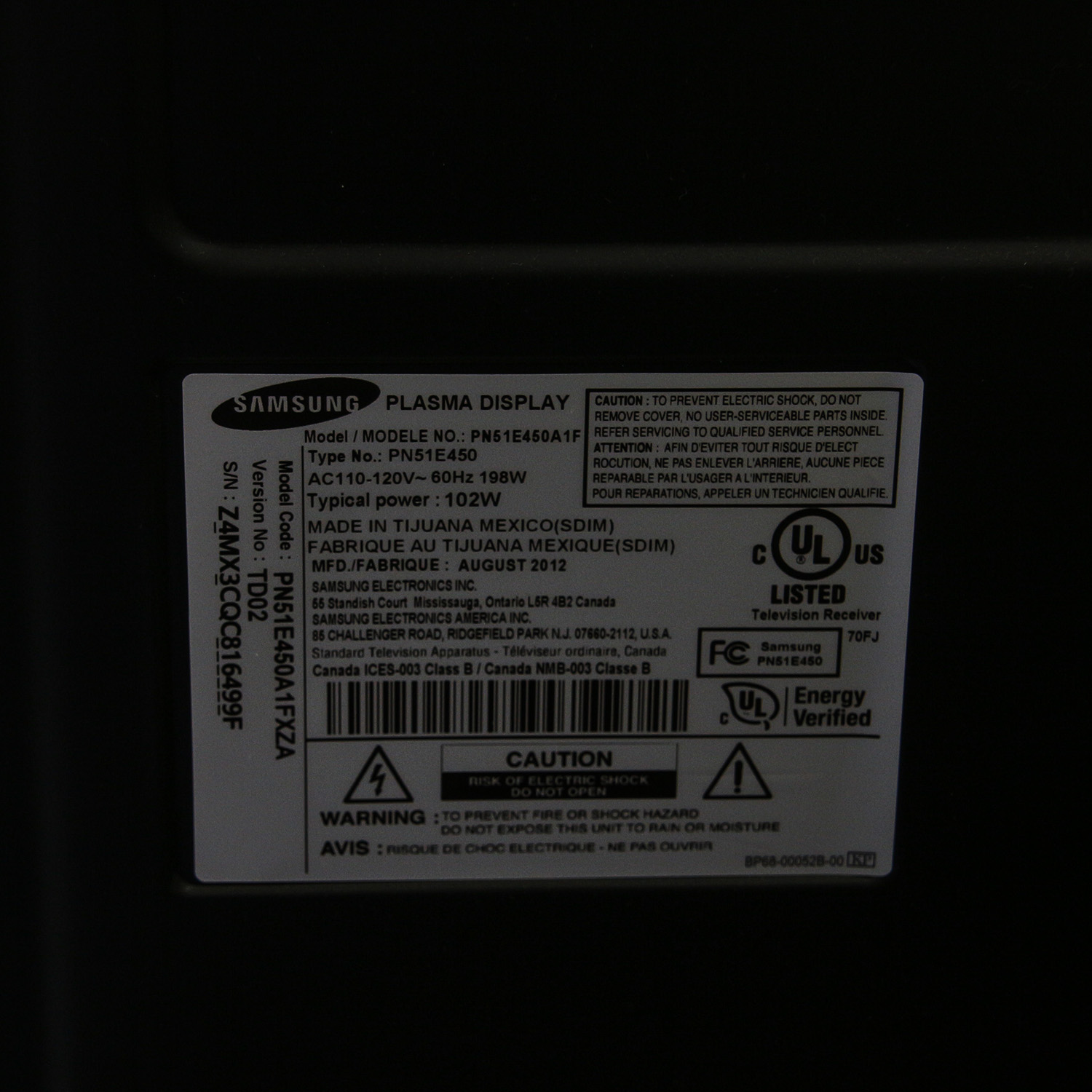 Samsung 51" Plasma HDTV