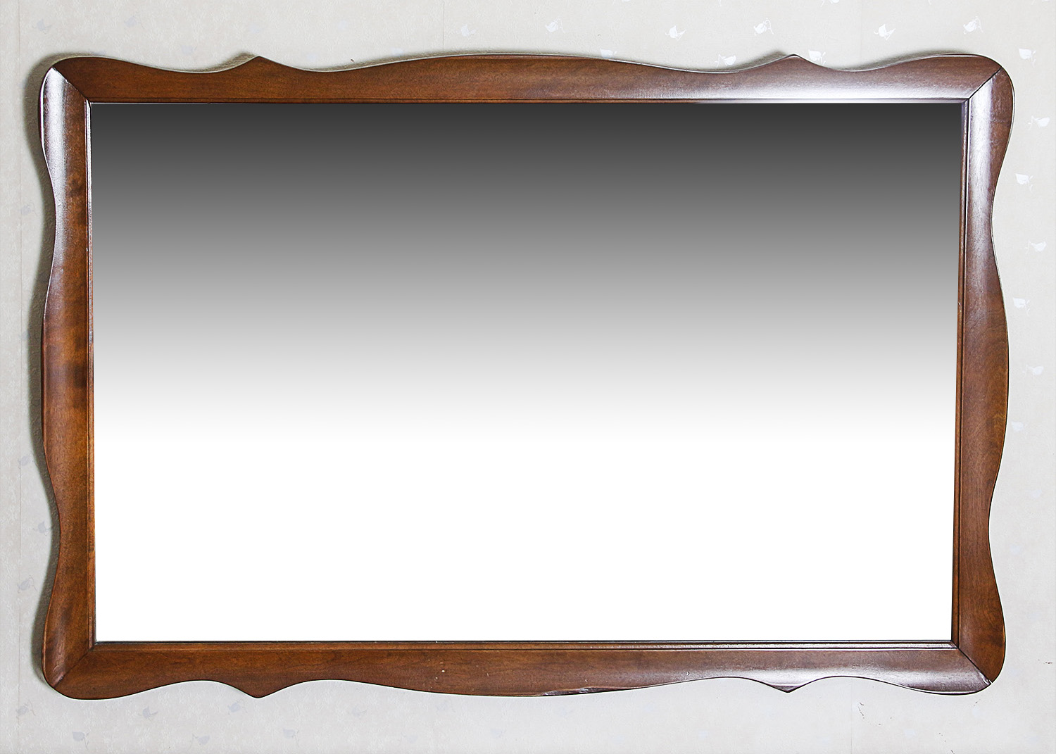 Vintage French Provincial Style Serpentine Dresser with Mirror by Burns