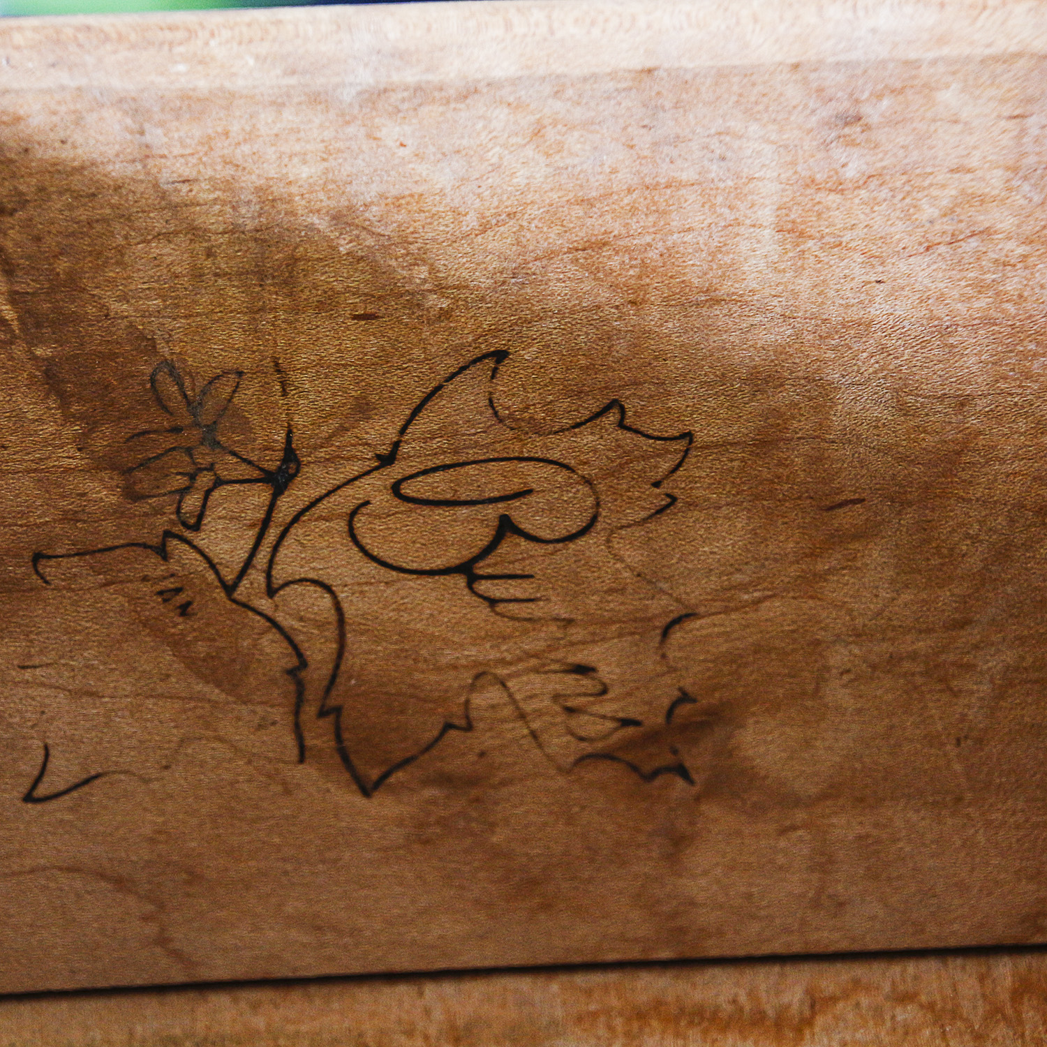 Vintage French Provincial Style Serpentine Dresser with Mirror by Burns