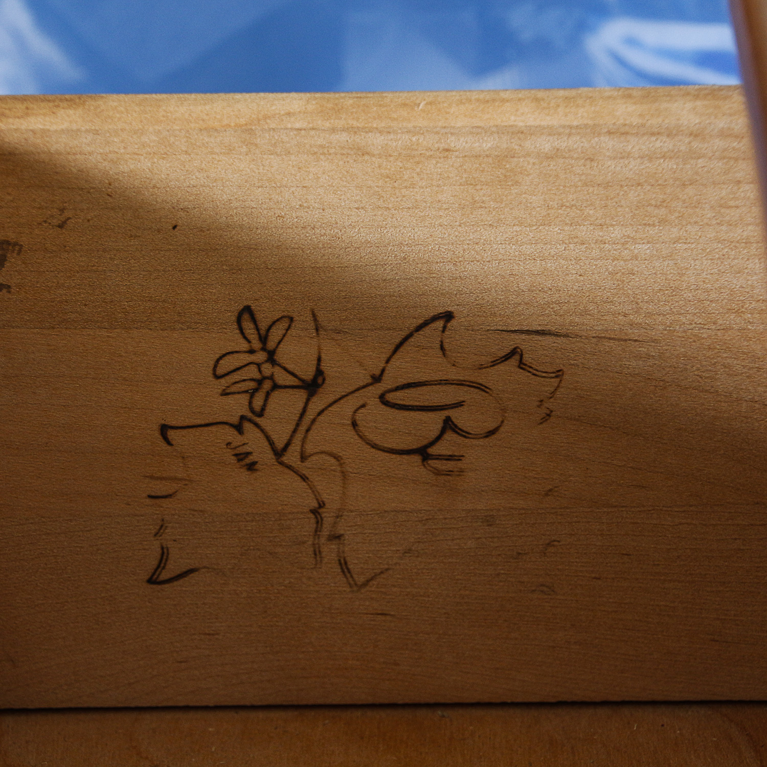 Vintage French Provincial Style Serpentine Dresser with Mirror by Burns