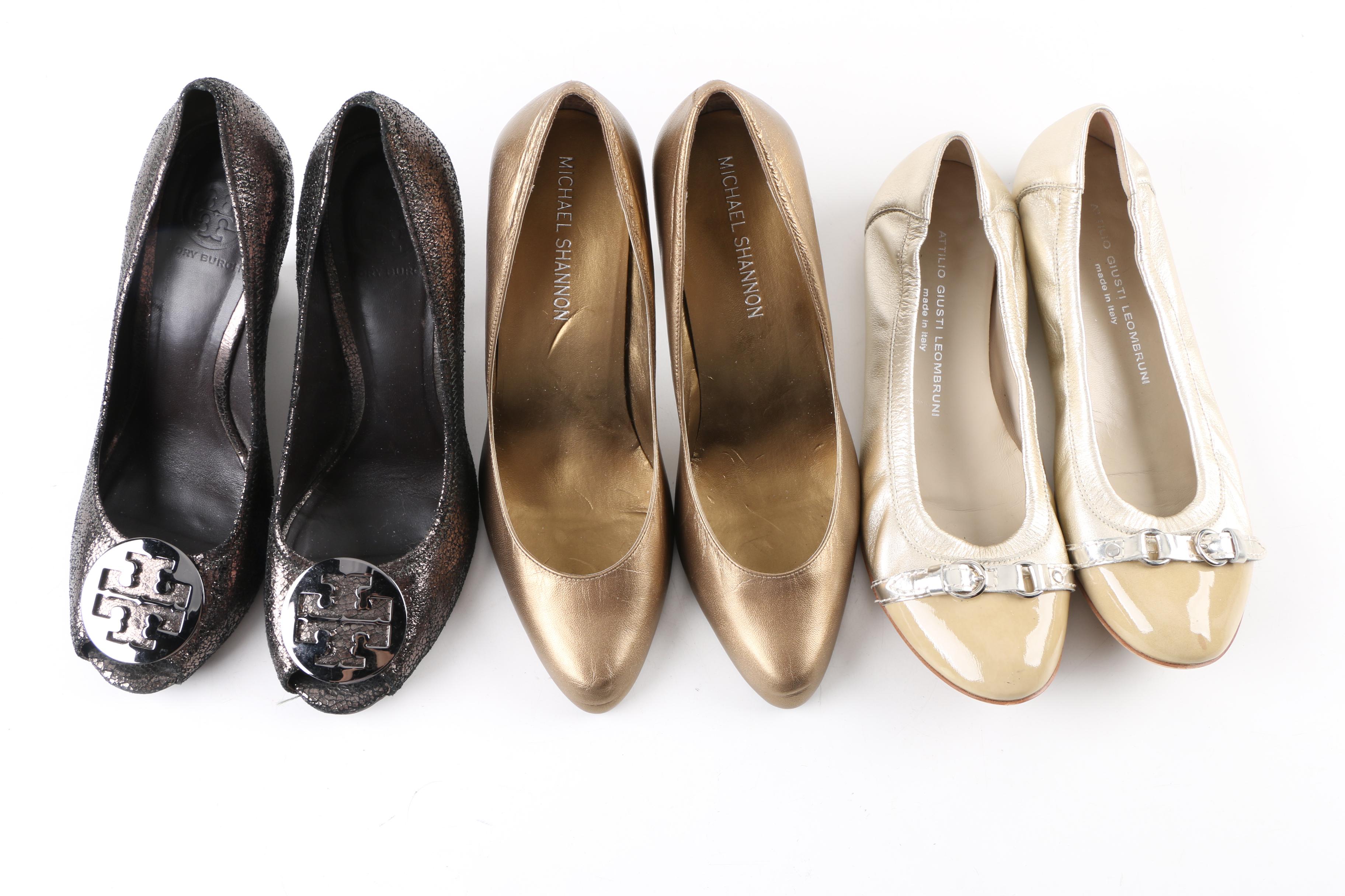 Women's Leather Pumps and Flats Including Tory Burch and Michael Shannon