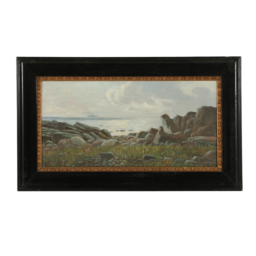 Late 19th Century Oil Painting "Gudhjem"