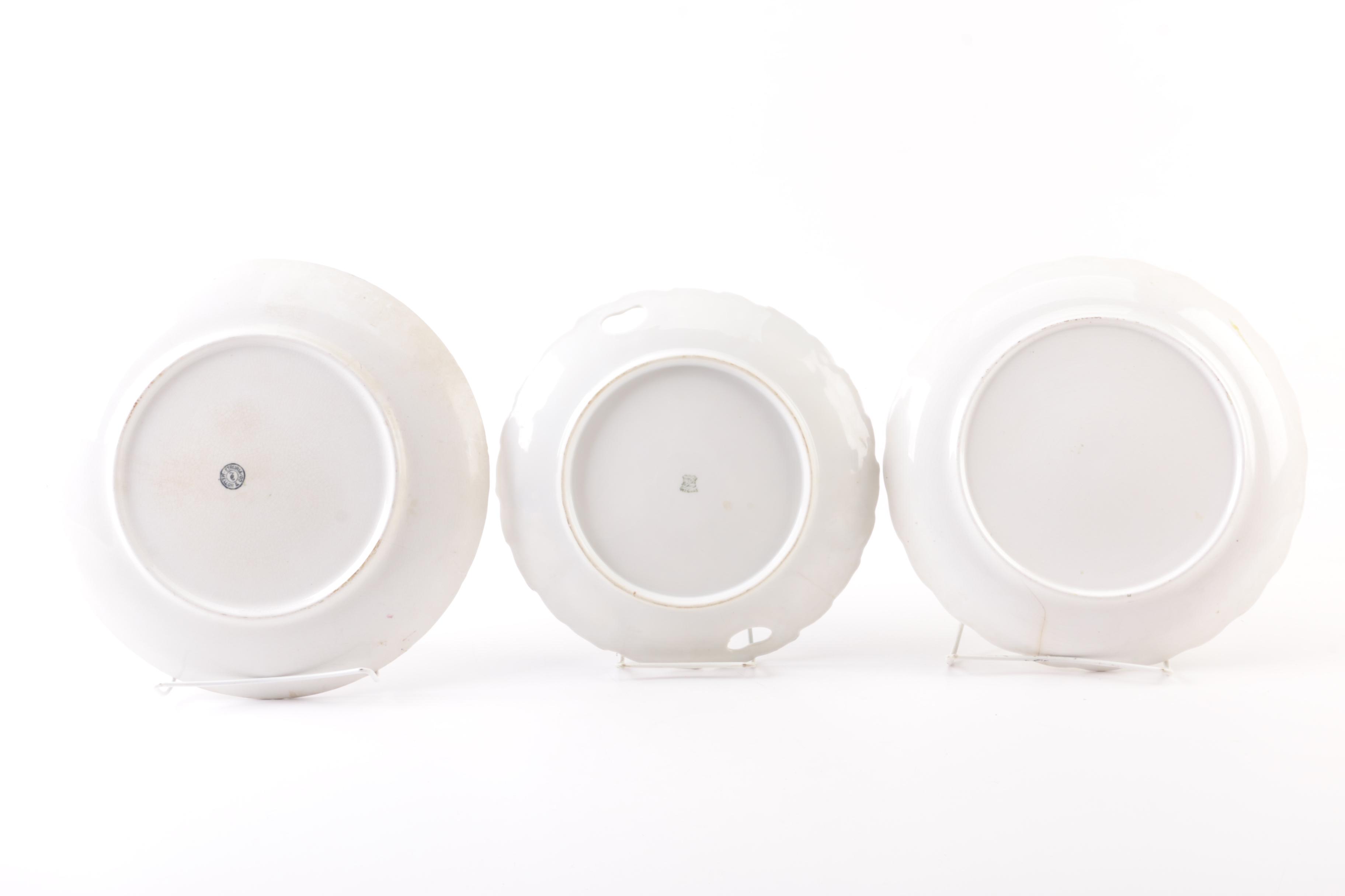 Vintage Floral Themed Porcelain Serveware Featuring Moritz Zdekauer