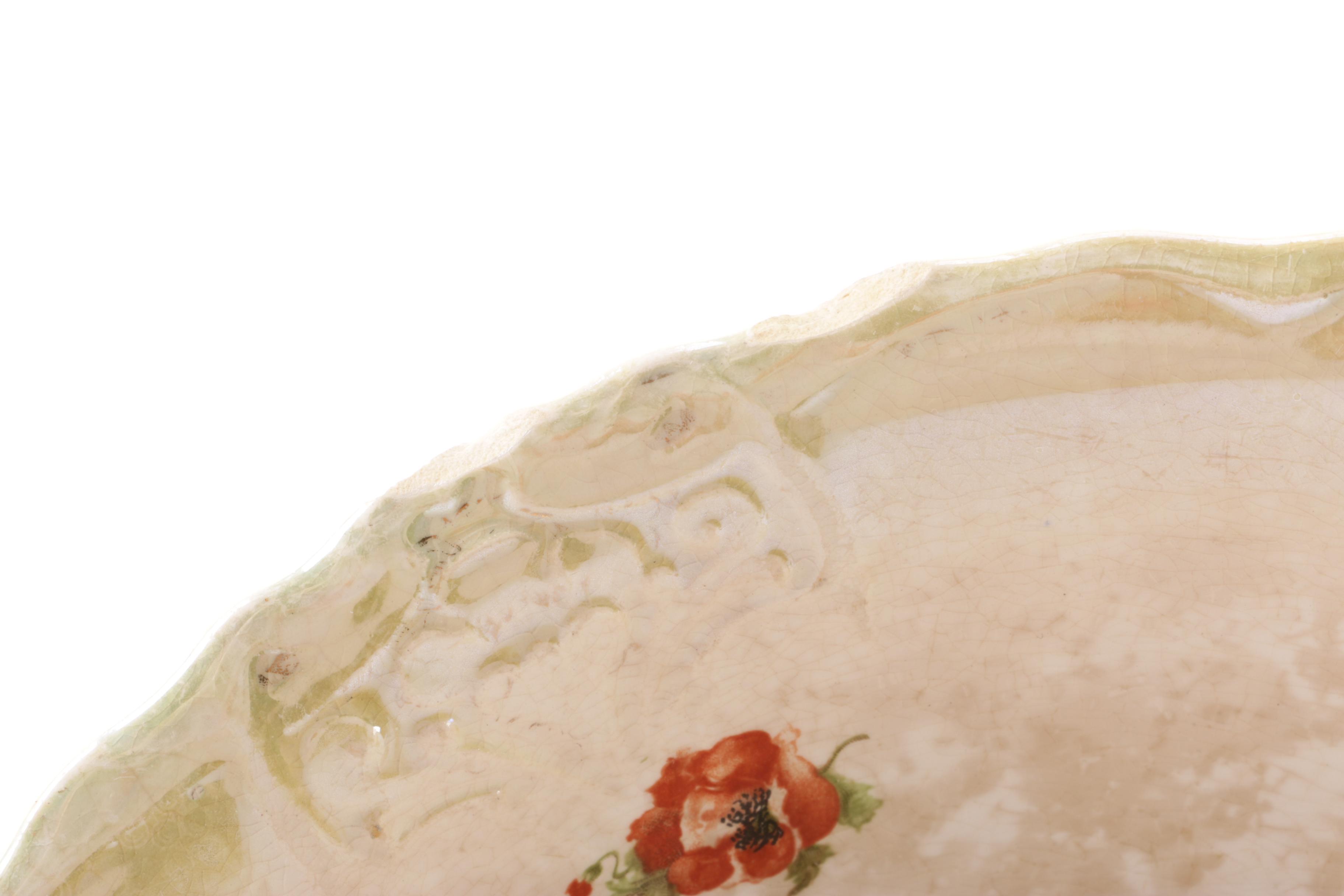 Vintage Floral Themed Porcelain Serveware Featuring Moritz Zdekauer