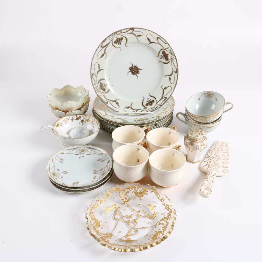 Vintage Japanese Bibi Hand-Painted Porcelain Tableware