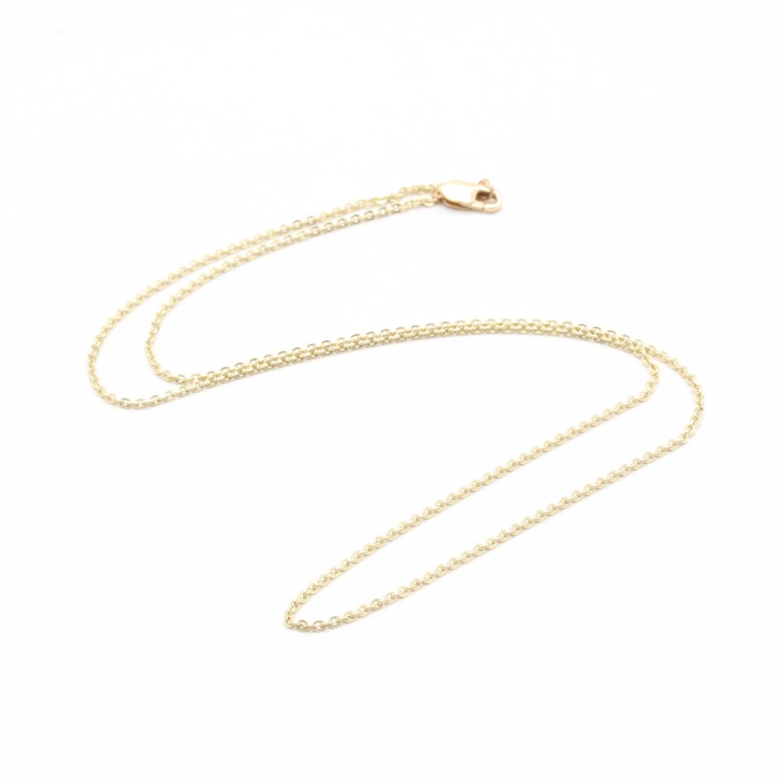 14K Yellow Gold Cable Chain Necklace