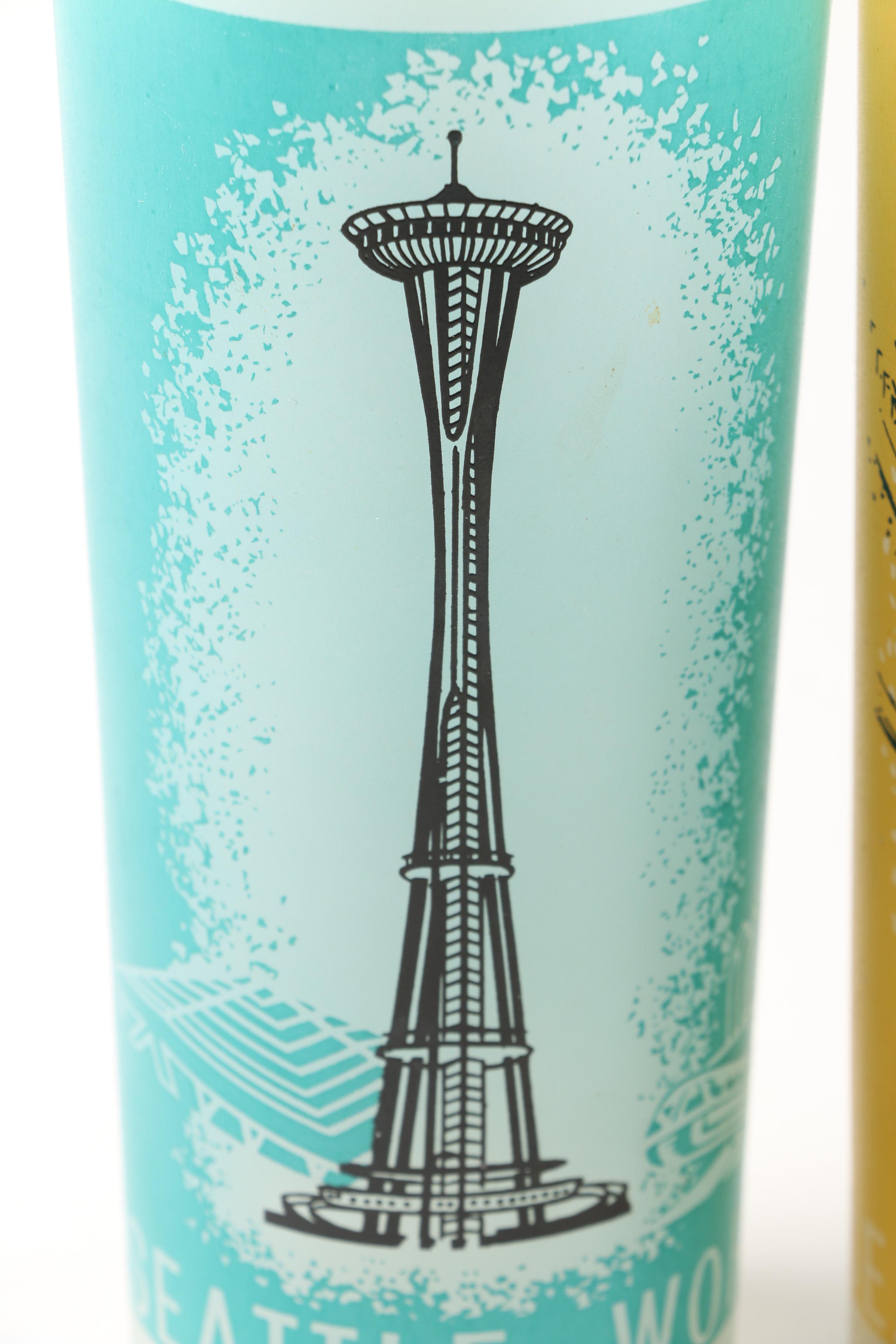 Complete Set of 1962 Seattle World's Fair Frosted Tumblers