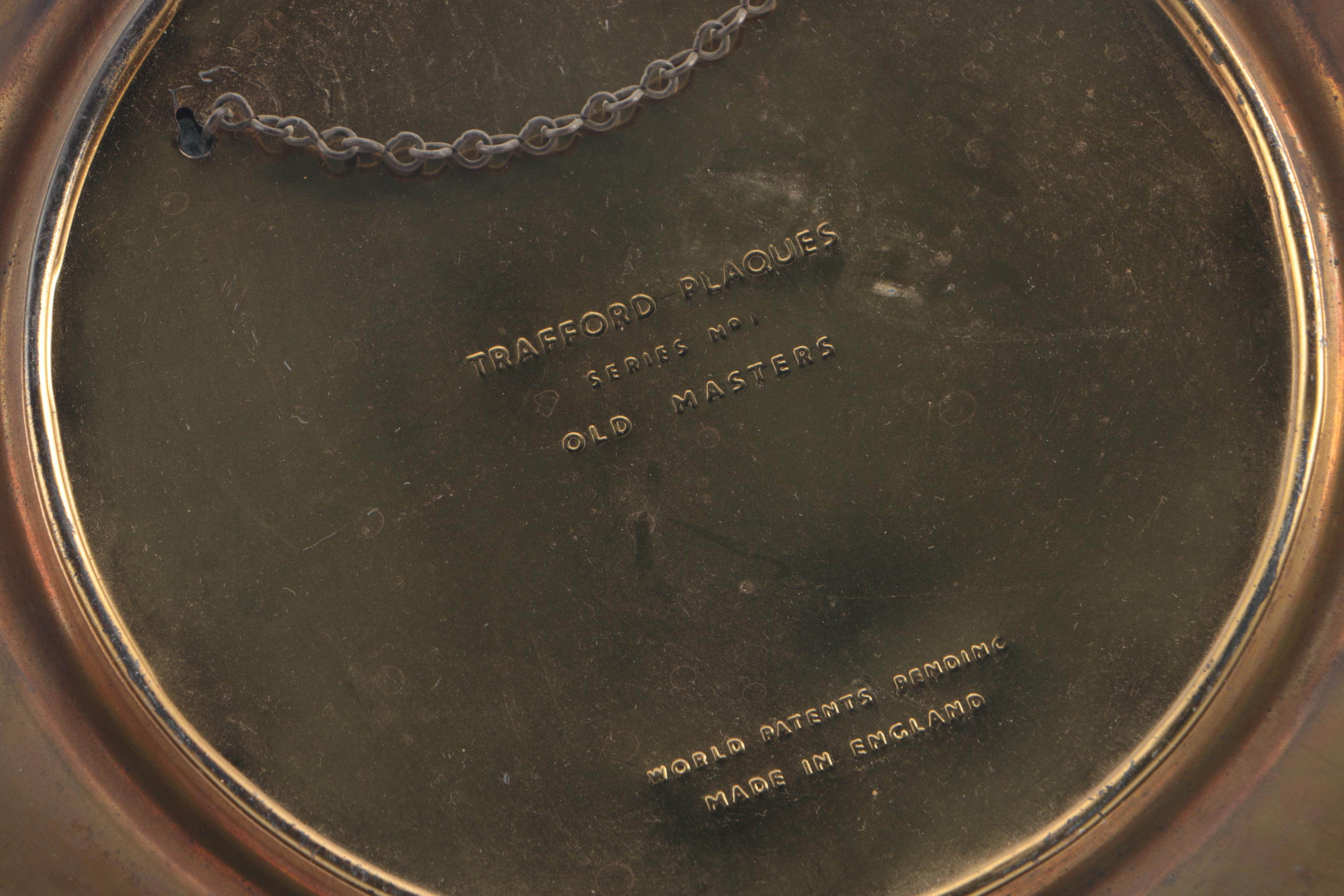 Metal Wall Plate With Reproduction of "The Blue Boy" After Thomas Gainsborough