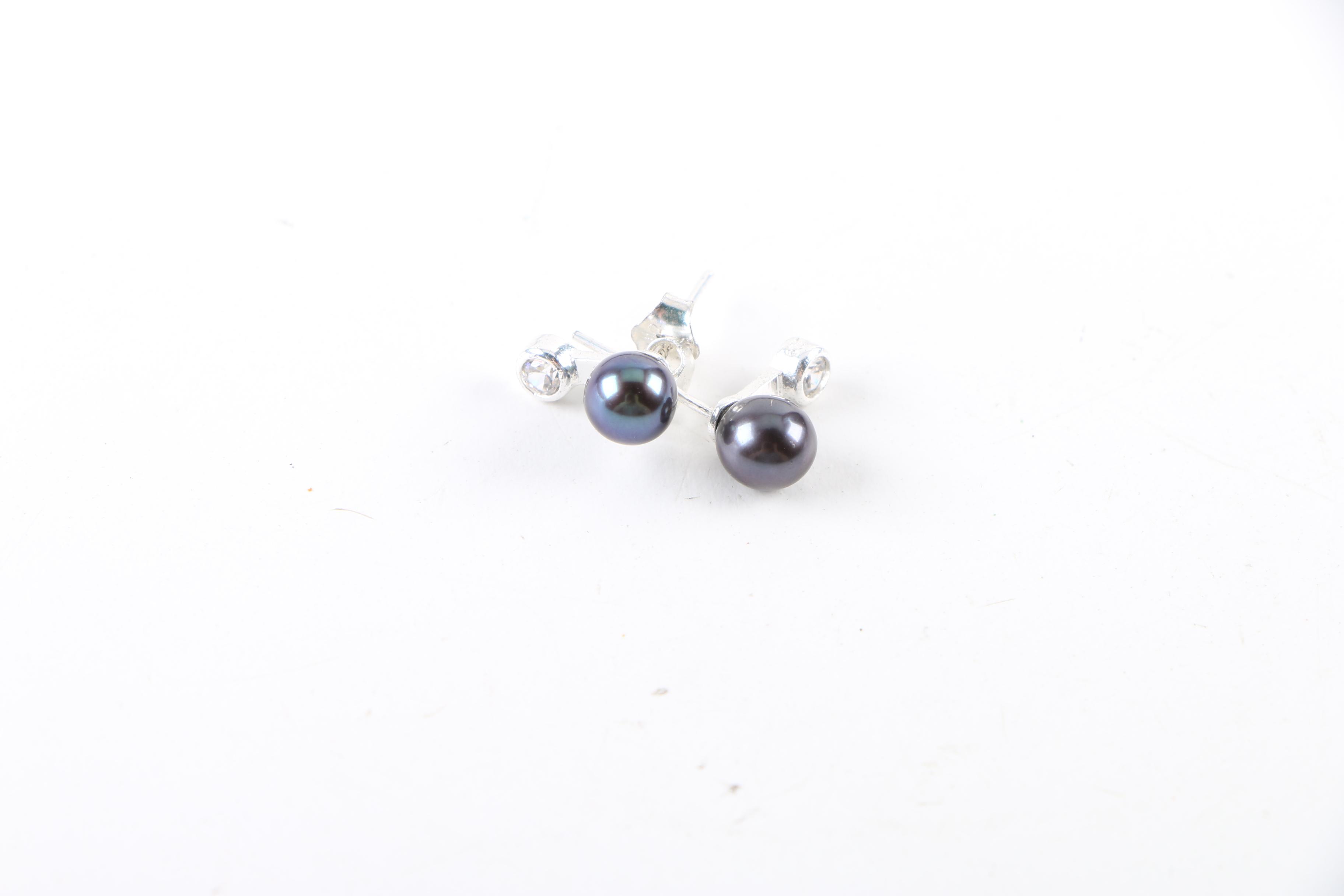 Sterling Silver Jewelry Including Cultured Pearls and Diamonds