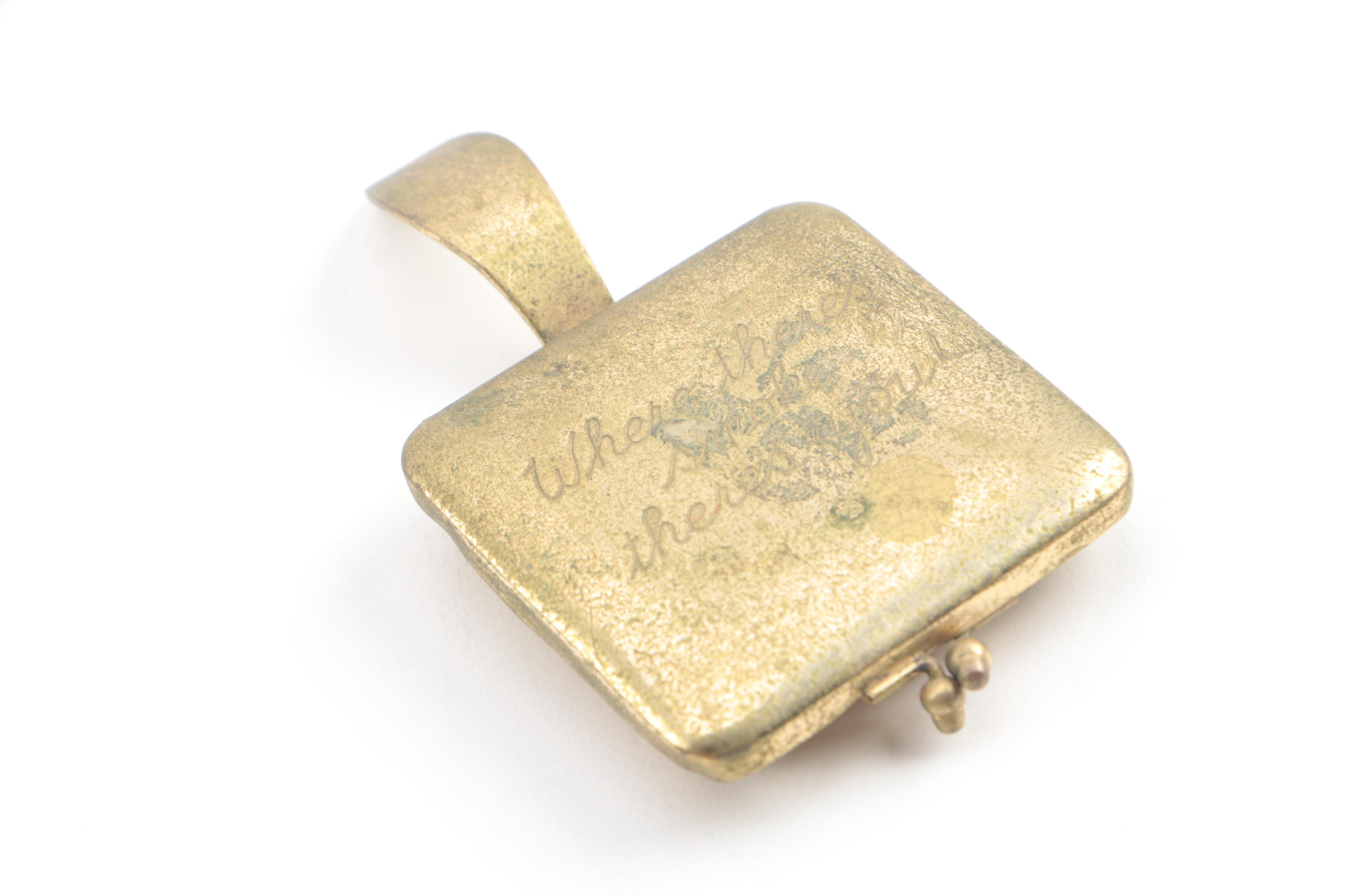 Vintage Brass Tobacco Pipe and Cigarette Case