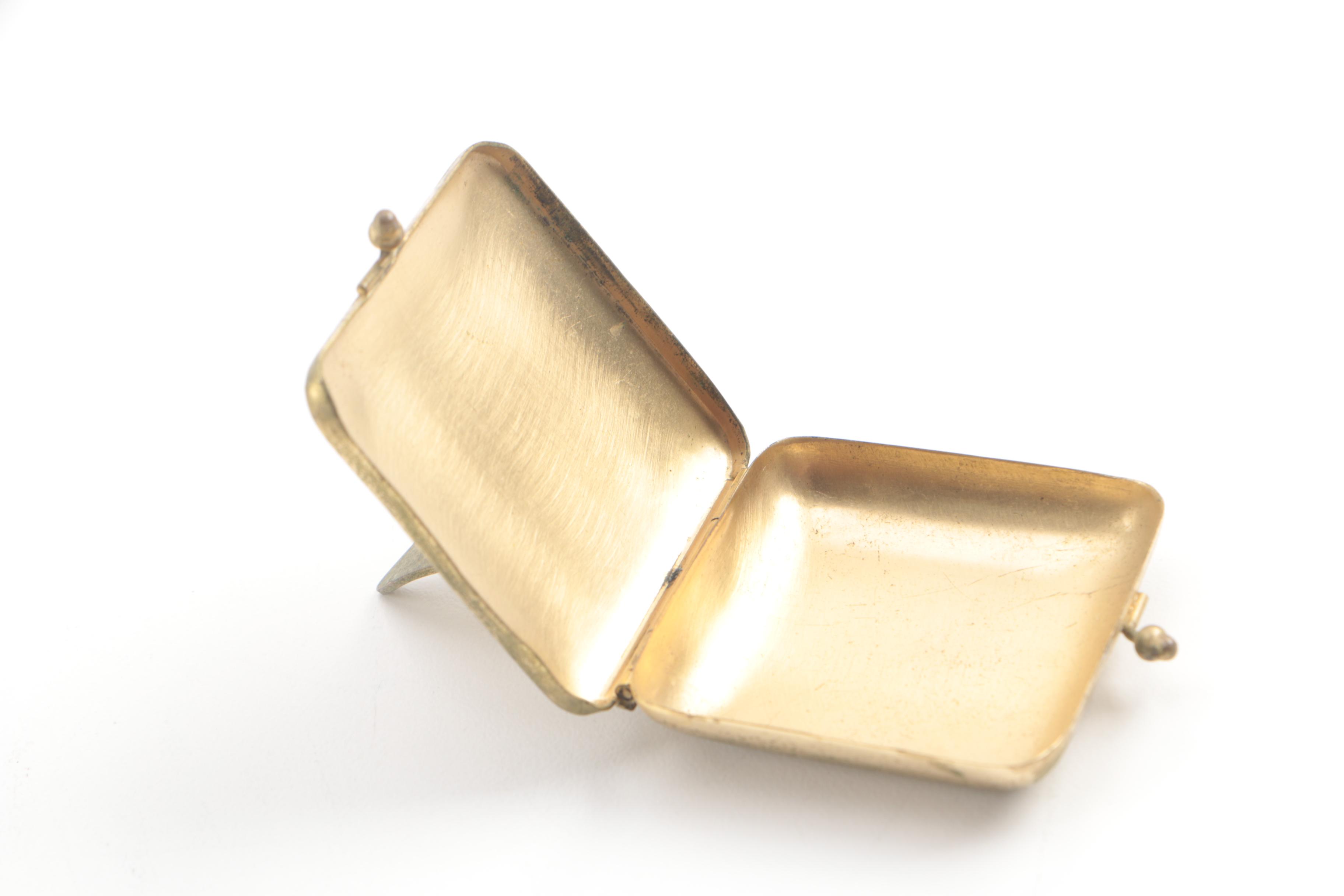 Vintage Brass Tobacco Pipe and Cigarette Case