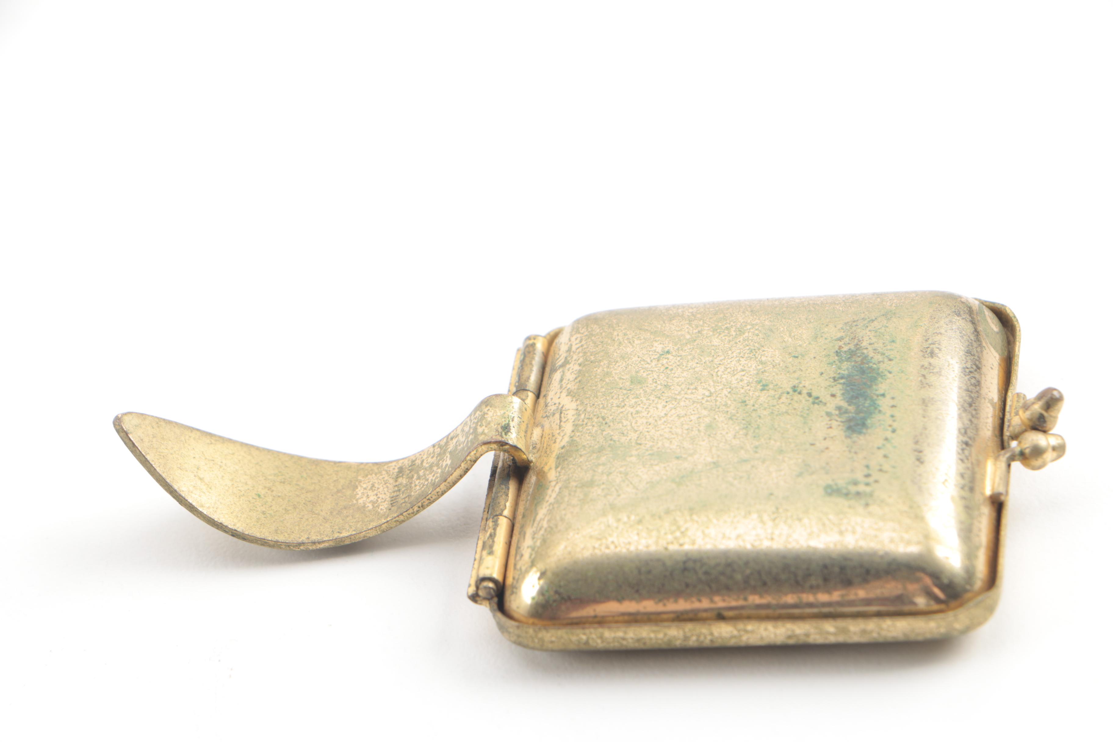 Vintage Brass Tobacco Pipe and Cigarette Case