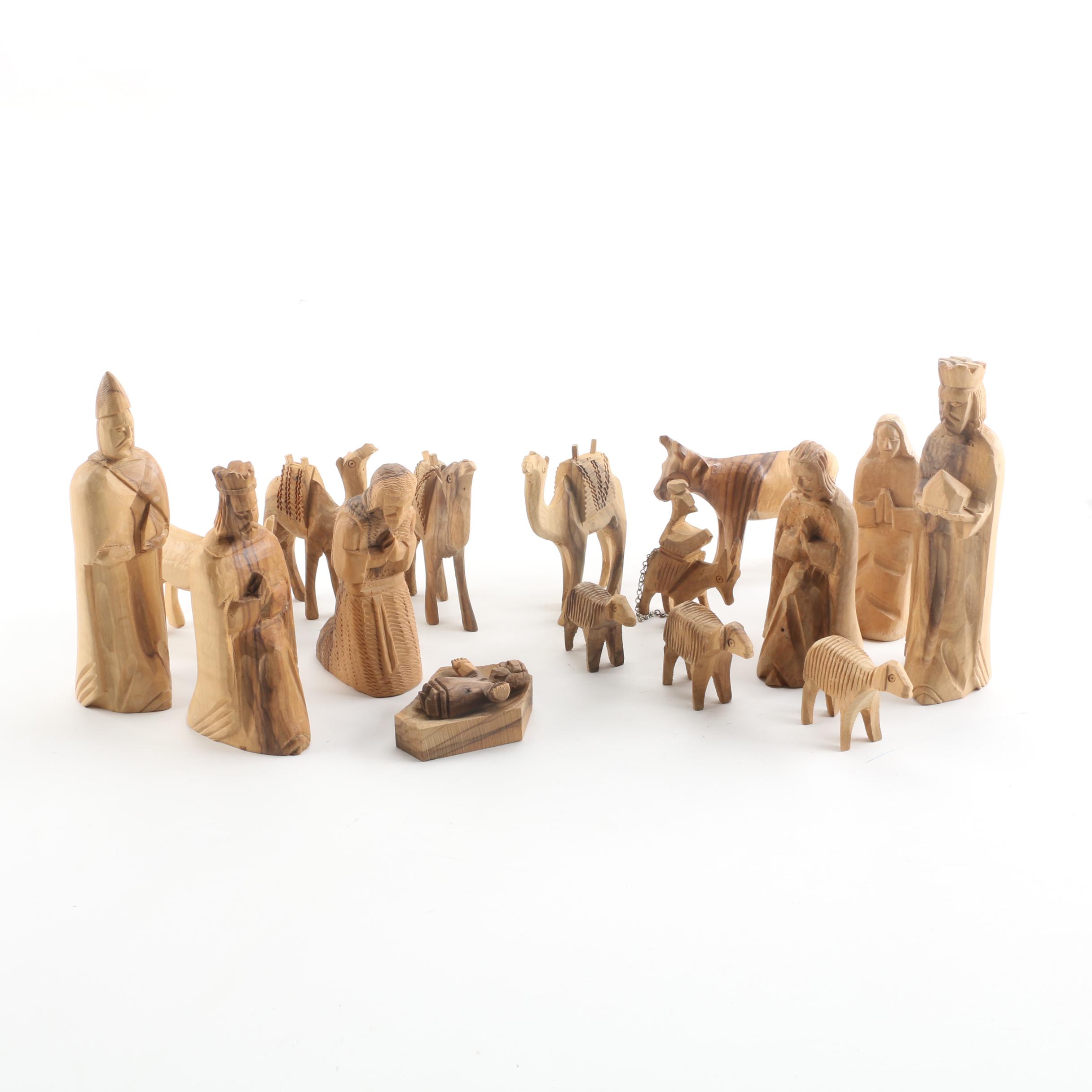 Bethlehem Handicrafts Olive Wood Nativity Scene and Camel Caravan