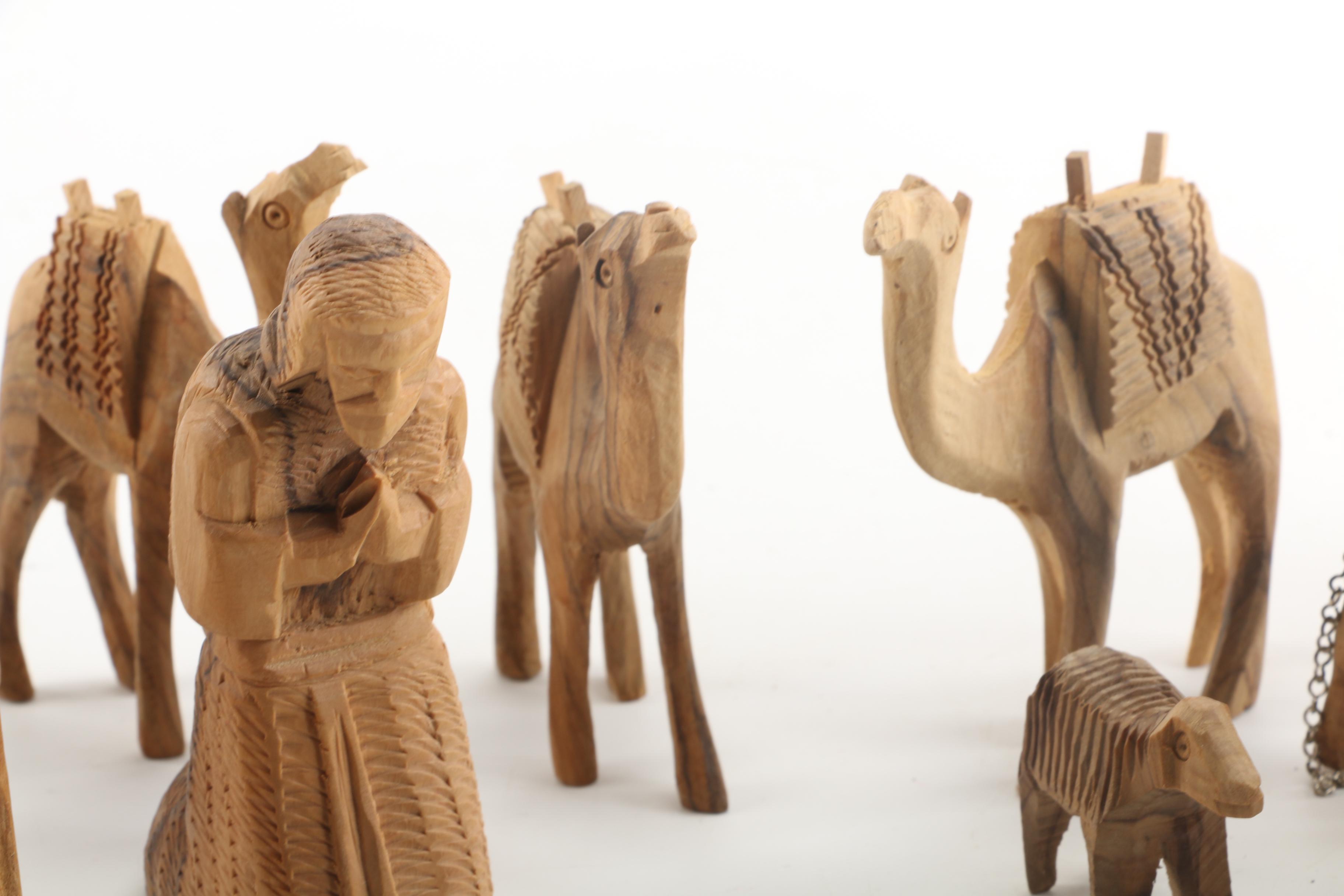 Bethlehem Handicrafts Olive Wood Nativity Scene and Camel Caravan